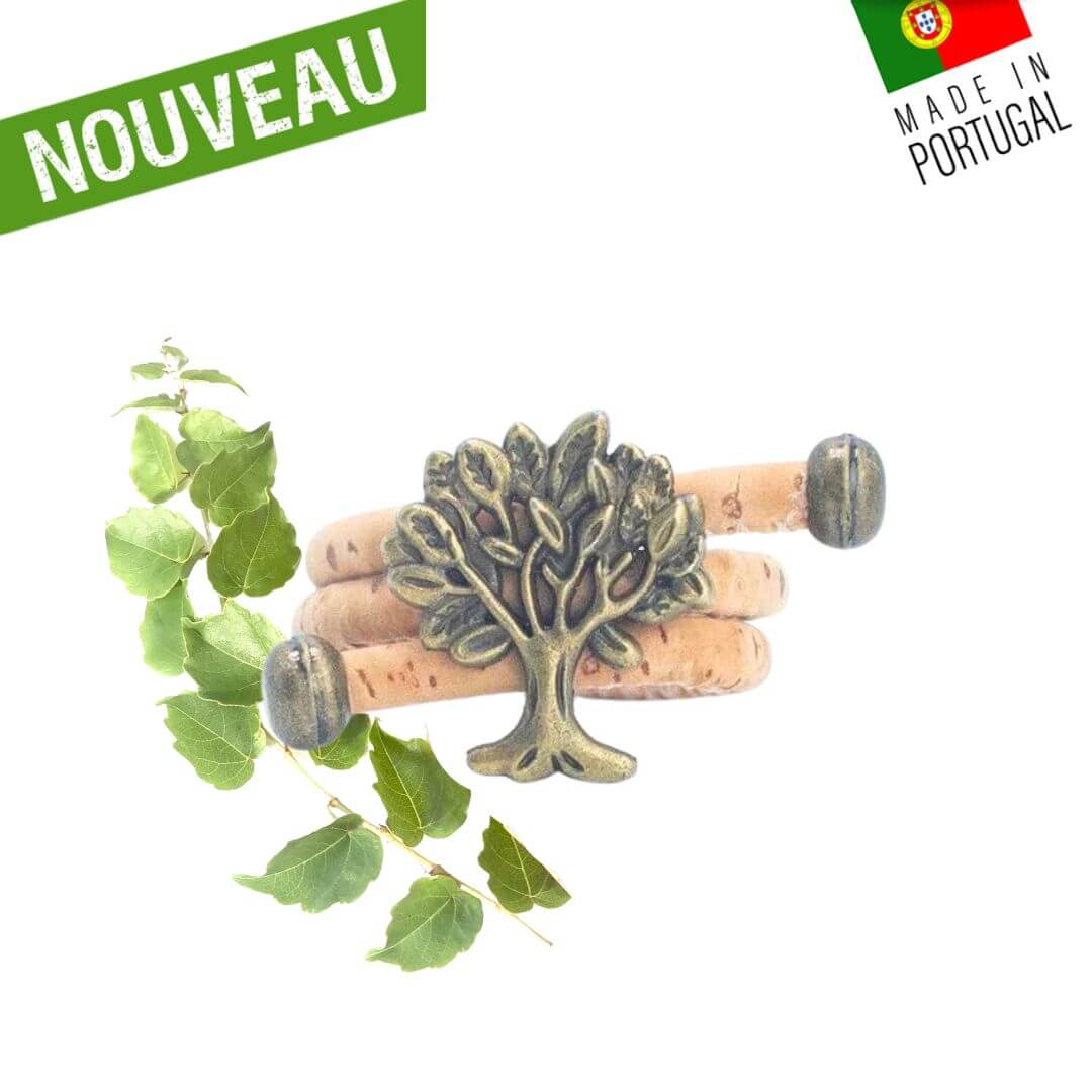 Bague en liège artisanal "Arbre de vie Bronze"