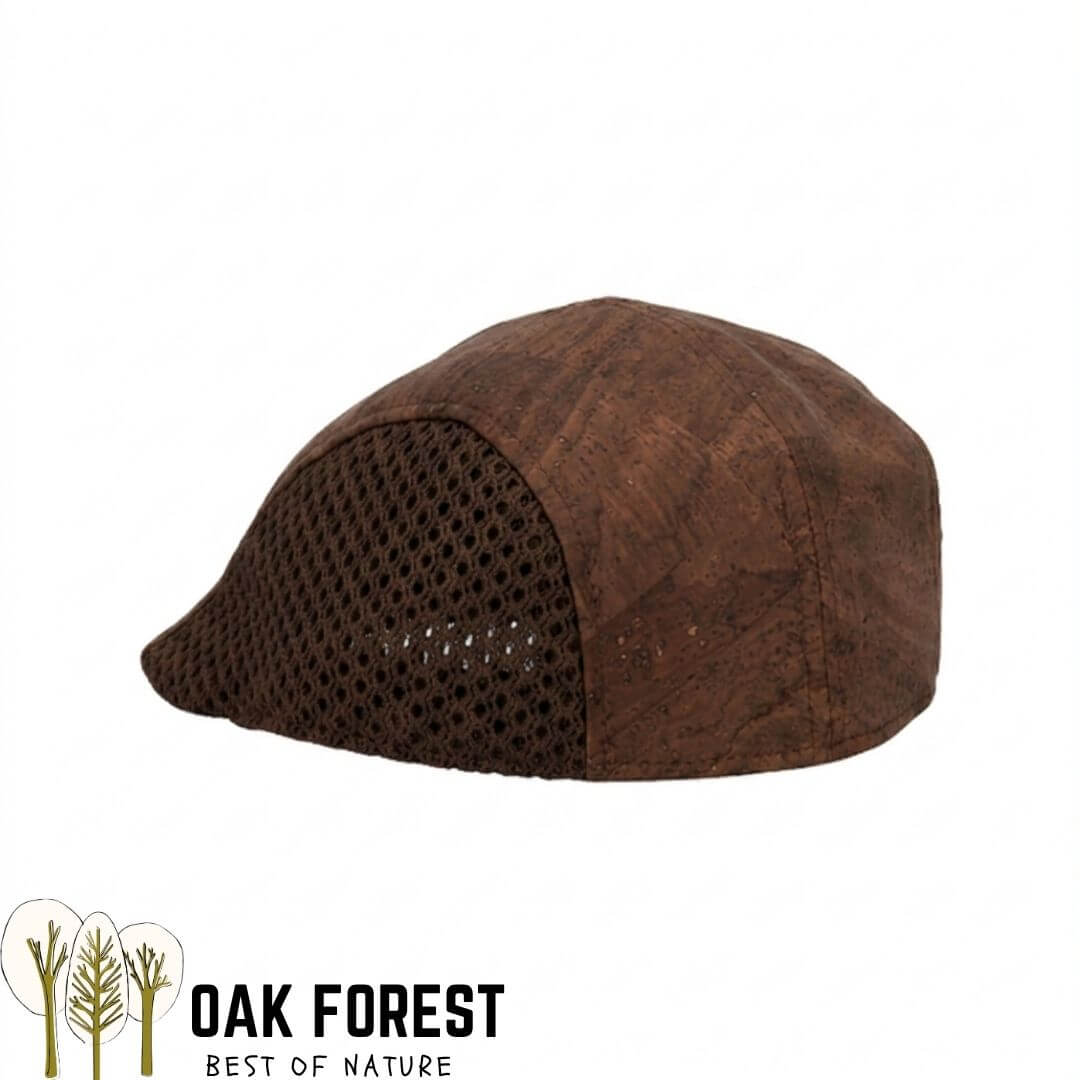 Casquette Gatsby en liège, vue arrière avec filet aéré marron