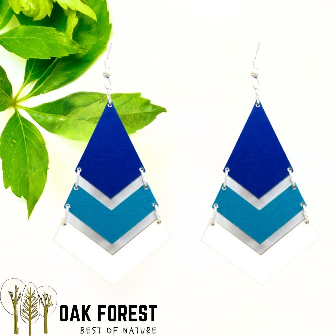 Cork wood earrings "Trio" - Vegan Jewelry