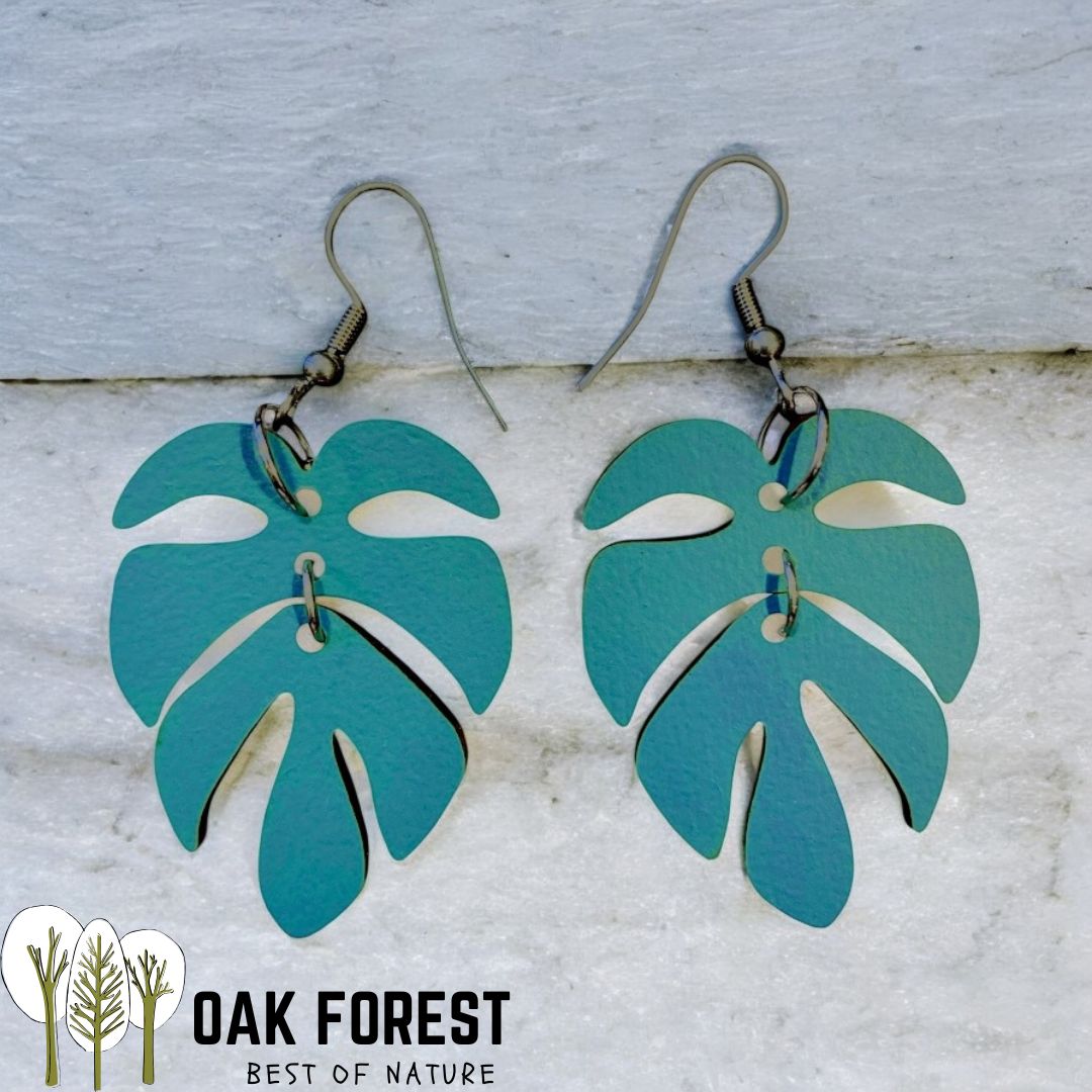 Boucles d'oreilles en bois de liège "Palmier" - Bijoux Vegan