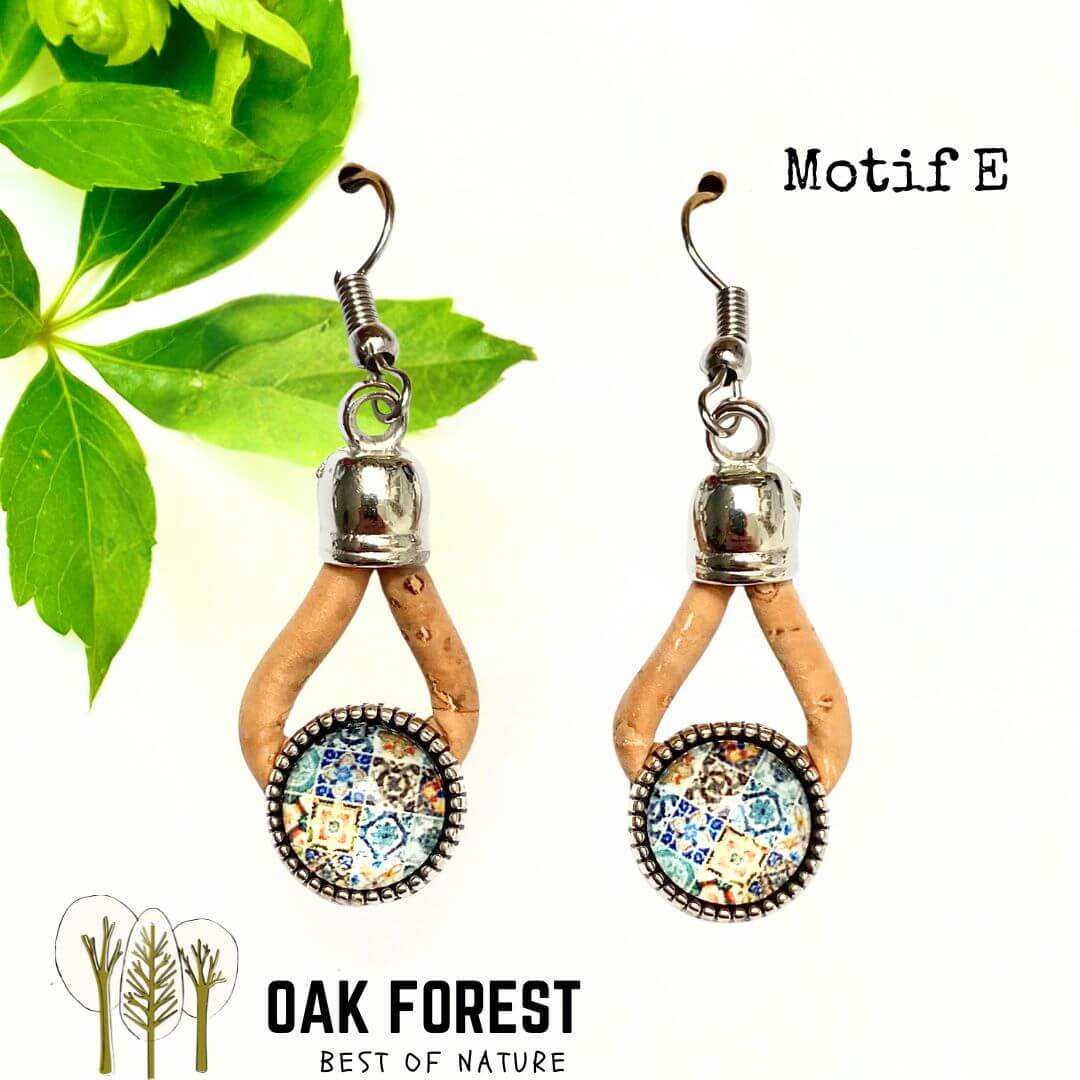 boucles d'oreilles liege - boucle d'oreille liege - bijoux femme vegan - boucles d'oreilles fleurs vertes - bijoux fantaisie femme vegan - boucles d'oreille portugal - boucles d'oreilles en liège portugal