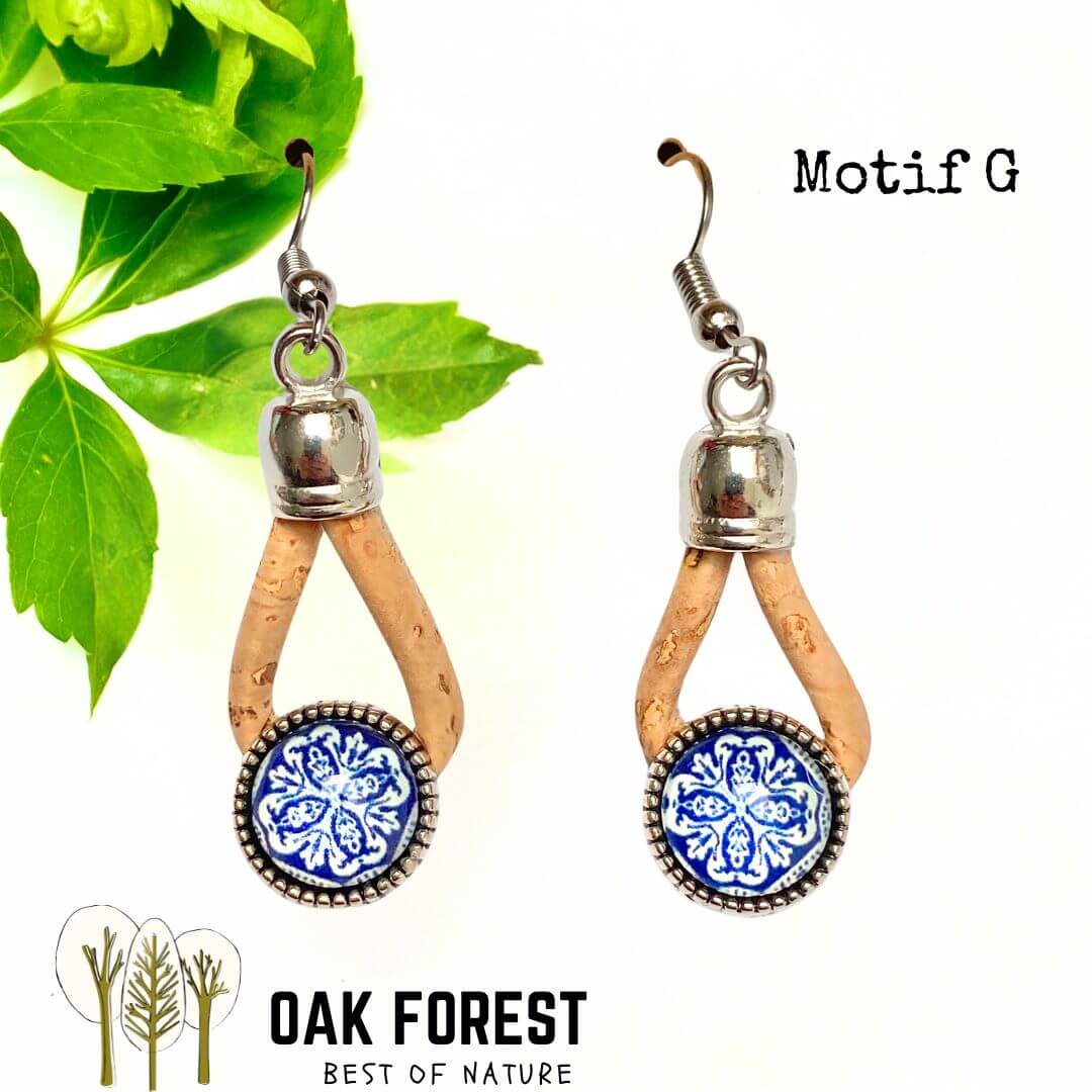 boucles d'oreilles liege - boucle d'oreille liege - bijoux femme vegan - boucles d'oreilles fleurs vertes - bijoux fantaisie femme vegan - boucles d'oreille portugal - boucles d'oreilles en liège portugal