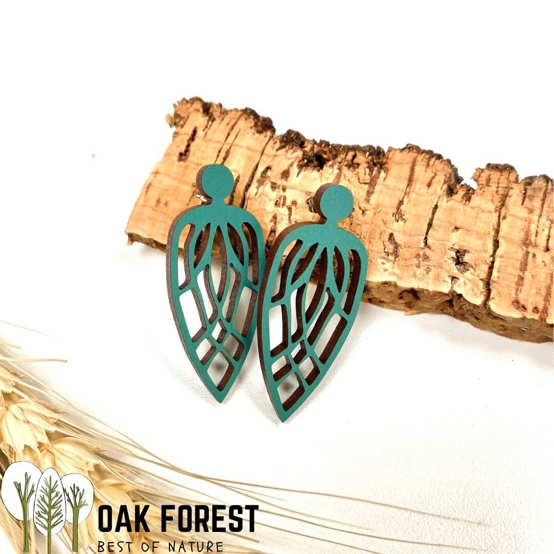 boucles d'oreilles femme liege - boucles d'oreilles fleurs - boucles d'oreille portugal - boucle d'oreille femme légère - boucles d'oreille orange - boucles d'oreilles originales- bijoux liege - bijou en liege portugal - boucle d'oreille liege - bijoux vegan - boucle d'oreille bois femme - Wood Earring