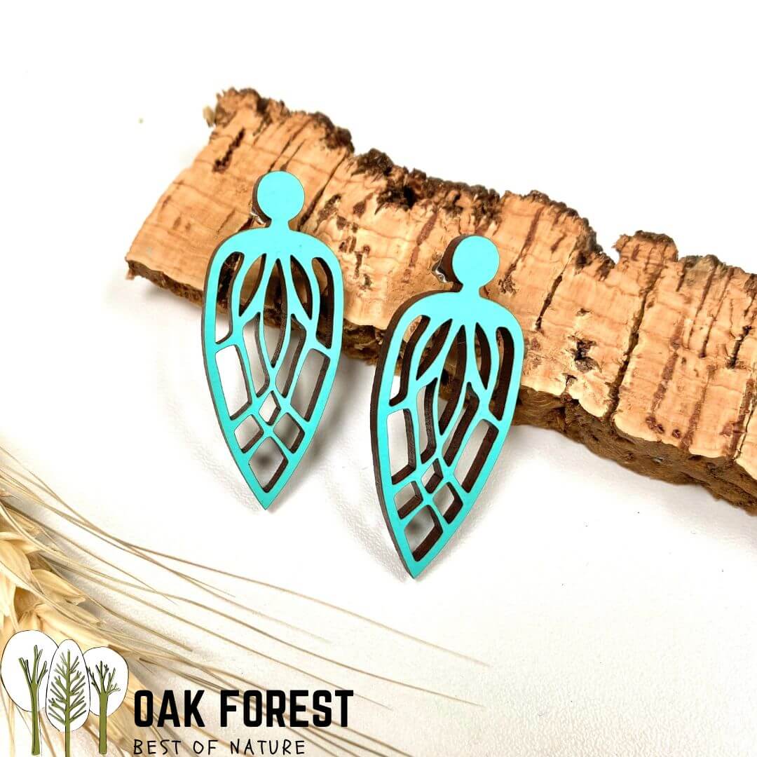 boucles d'oreilles femme liege - boucles d'oreilles fleurs - boucles d'oreille portugal - boucle d'oreille femme légère - boucles d'oreille orange - boucles d'oreilles originales- bijoux liege - bijou en liege portugal - boucle d'oreille liege - bijoux vegan - boucle d'oreille bois femme - Wood Earring