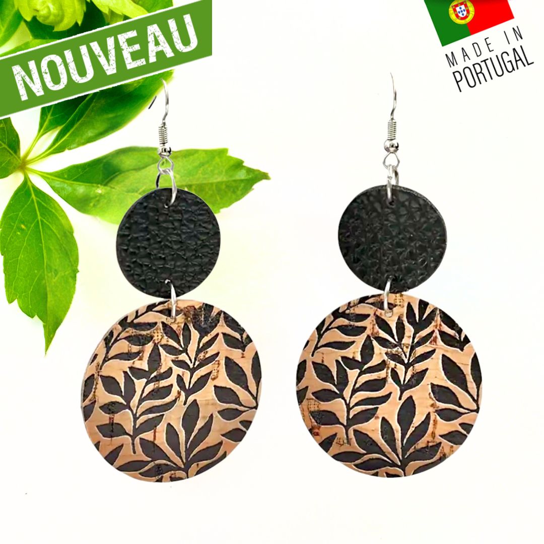 Boucles d'oreilles liège - boucle d'oreille liege - boucles d'oreilles bois - origami - colombes - boucles d'oreilles Vegan - Boucles d'oreilles fantaisie - Boucles d'oreilles légères - Boucles d'oreilles Portugal - arabesque - Alhambra