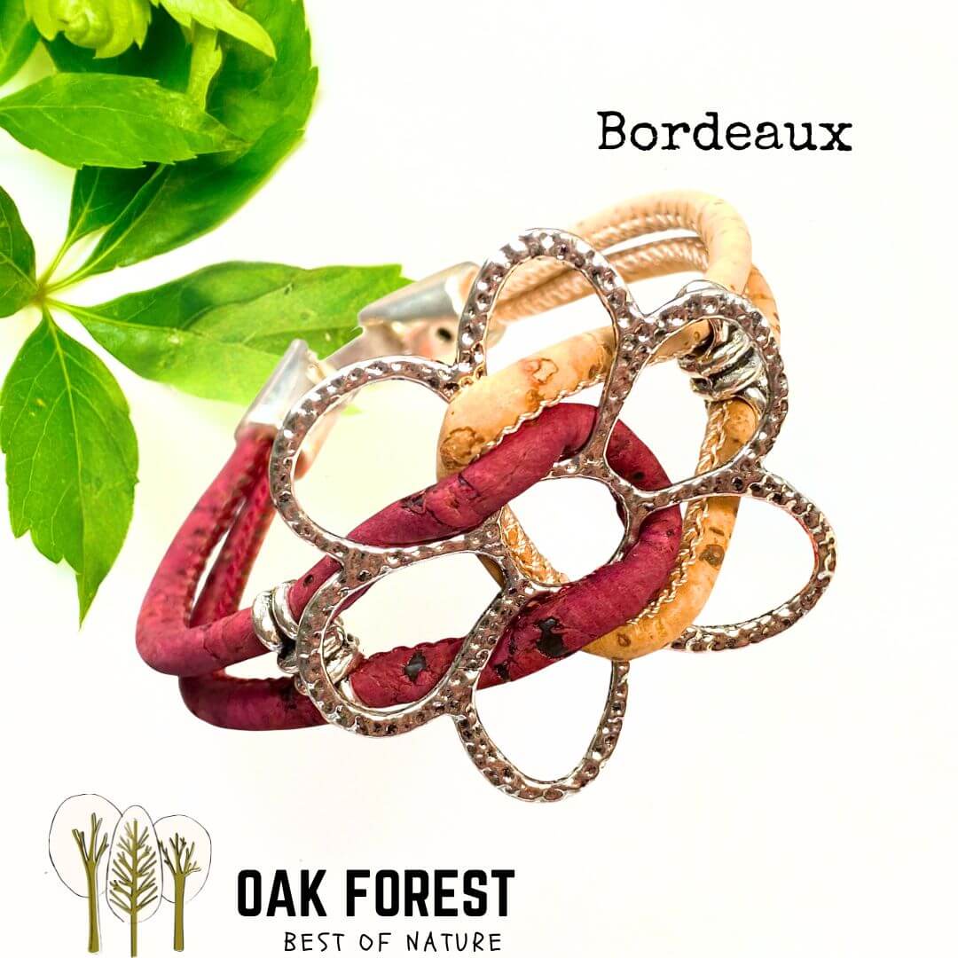 bracelet liege femme pas cher - bracelet liege fleuri - bracelet liège pour femme - bijoux en liège fleuri - bijoux femme portugal - idée cadeau fête des mères - bracelet fille vegan- bijou en bois - bijoux liege - bijou portugal - bijoux fantaisie pas cher - bracelet flower - bracelet femme fleurs