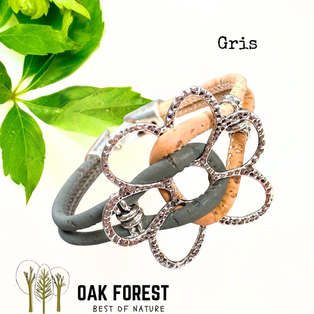 bracelet liege femme pas cher - bracelet liege fleuri - bracelet liège pour femme - bijoux en liège fleuri - bijoux femme portugal - idée cadeau fête des mères - bracelet fille vegan- bijou en bois - bijoux liege - bijou portugal - bijoux fantaisie pas cher - bracelet flower - bracelet femme fleurs