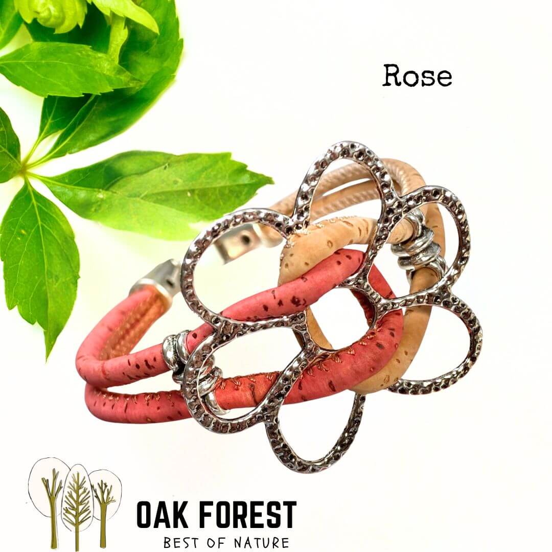 bracelet liege femme pas cher - bracelet liege fleuri - bracelet liège pour femme - bijoux en liège fleuri - bijoux femme portugal - idée cadeau fête des mères - bracelet fille vegan- bijou en bois - bijoux liege - bijou portugal - bijoux fantaisie pas cher - bracelet flower - bracelet femme fleurs