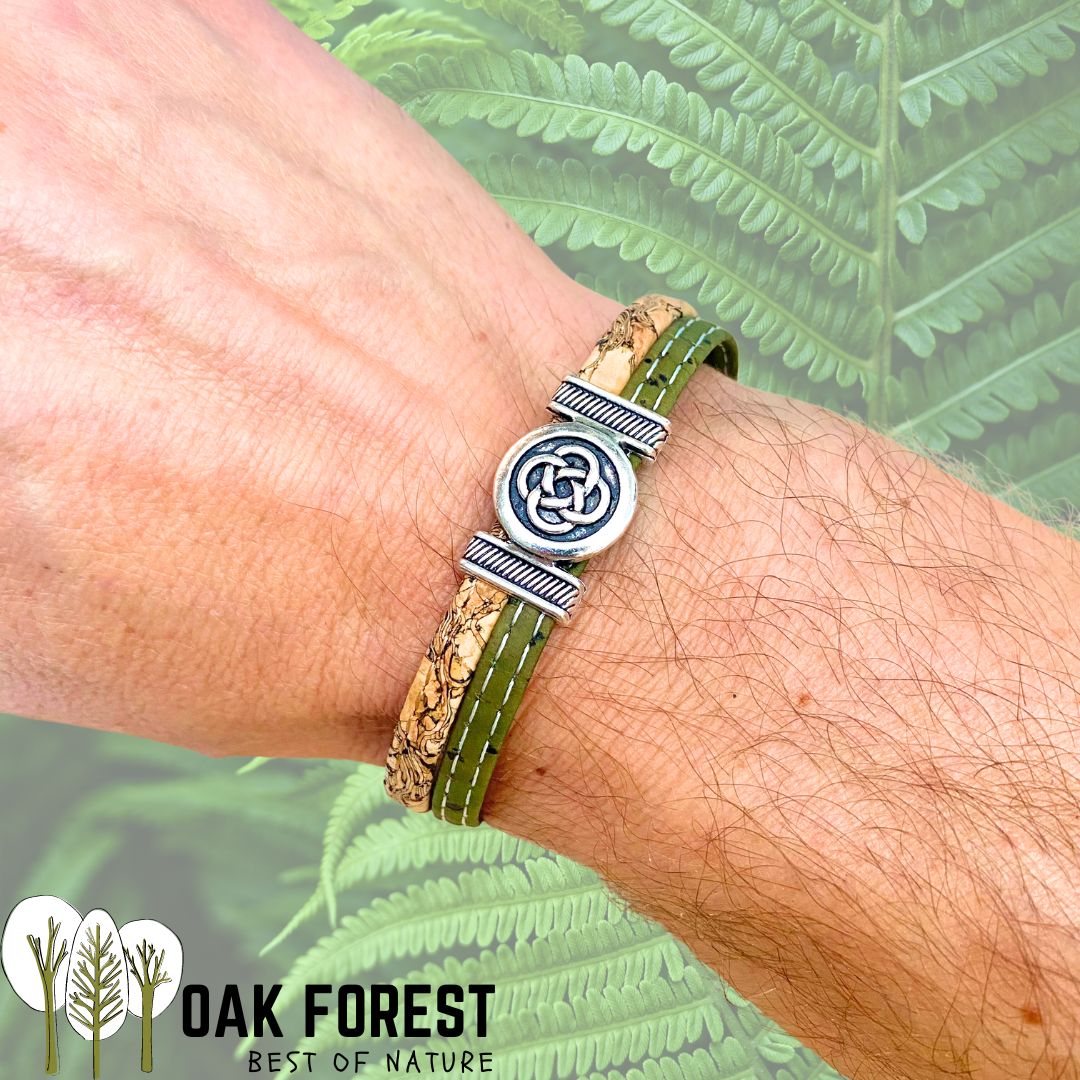bracelet perle liege - bracelet mixte vegan - bracelet homme vegan - bracelet femme vegan - bracelet fantaisie naturel - bracelet portugal fait main - bracelet pas cher - idée cadeau homme - bracelet perles mixte - bracelet made in france - bracelet celtique - bracelet homme kaki - bracelet bicolore mixte vegan