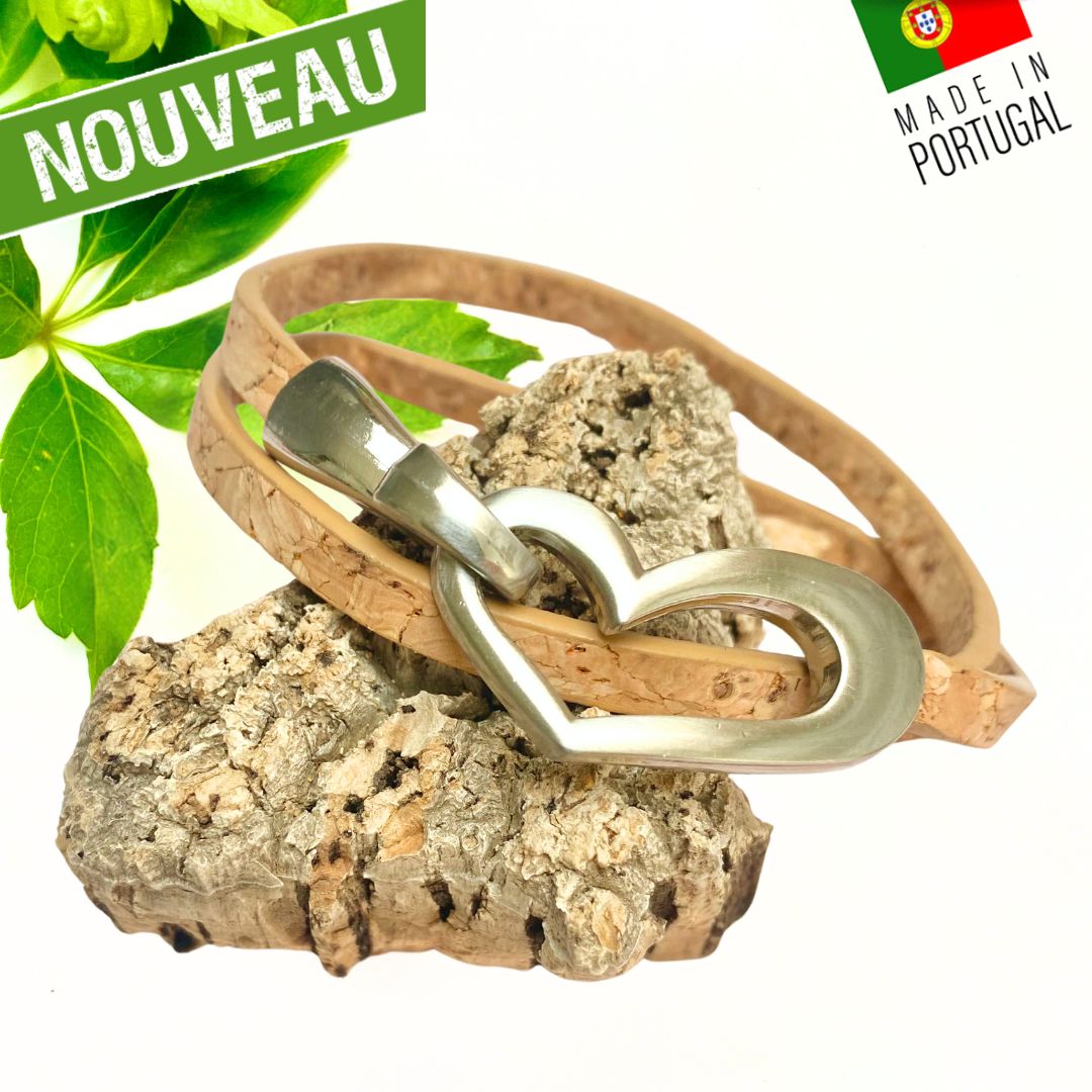 bracelet liege femme vegan - bracelet en liege - bracelet liège portugal - bracelet liège noir et or - bracelet femme noir or - bracelet en liège vegan - bracelet chic en liège