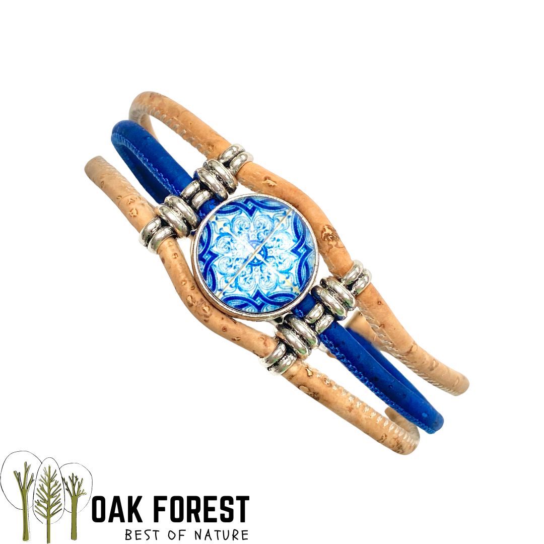 bracelet liege femme vegan - bracelet en liege - bracelet liège portugal - bracelet liège noir et or - bracelet femme noir or - bracelet en liège vegan - bracelet chic - bracelet en bois vegan femme - bracelet bleu marine femme portugal liege - bracelet azuléjos portugais