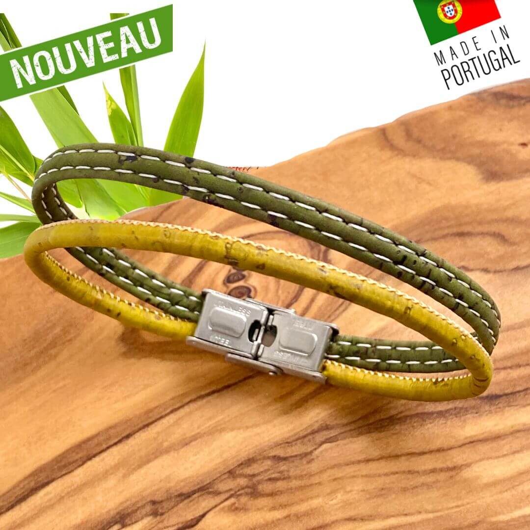 bracelet homme vegan liege - bracelet liege homme portugal - bracelet made in france - bracelet croix homme - bracelet Ninja homme - bracelet bleu marine homme - trio de bracelets pour homme - idée cadeau homme - fête des pères - idée cadeau noel pas cher - bijoux fantaisie - bracelet vegan homme bleu