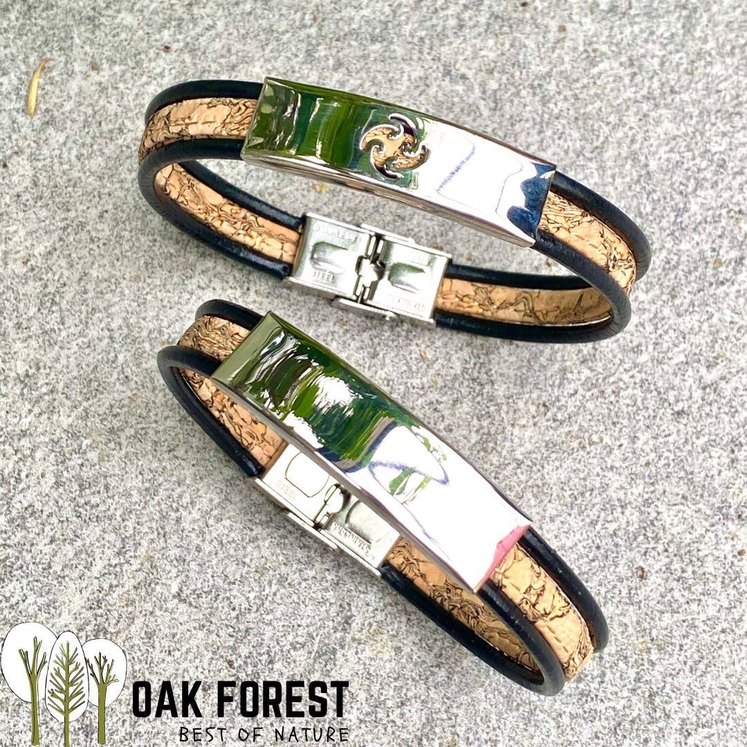 bracelet homme vegan liege - bracelet liege homme portugal - bracelet made in france - bracelet croix homme - bracelet Ninja homme -