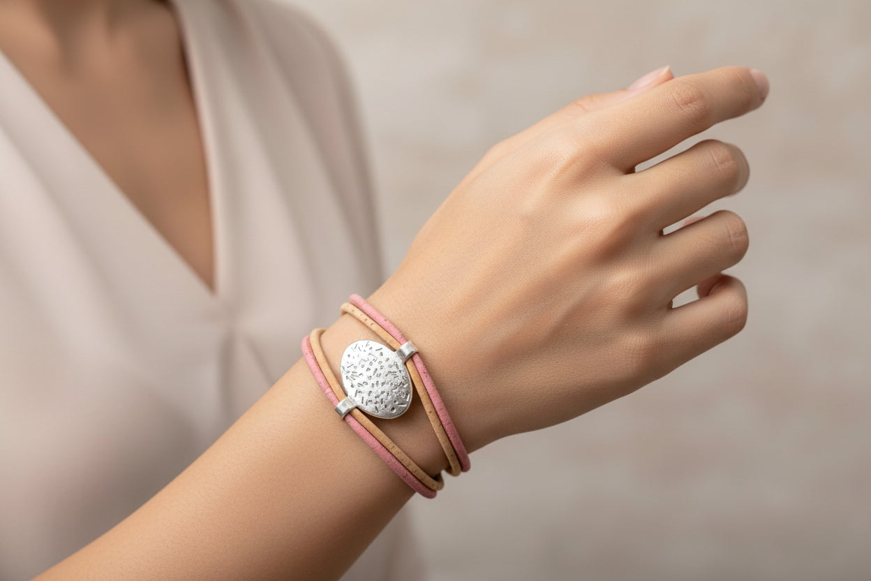 Bracelet en liège "Ovale Color"- Bracelet Femme Vegan