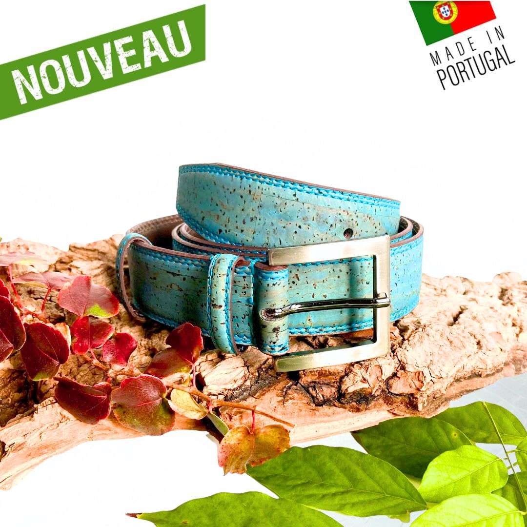 ceinture liège - ceinture vegan - ceinture en liège - ceinture liege - ceinture en liege - ceinture cuir vegan - ceinture homme cuir végétal - ceinture artisanale homme - ceinture naturelle - ceinture large liège - ceinture beige mariage - mariage bohème - mariage champêtre - ceinture vegan bleu - ceinture liège bleu - ceinture mixte vegan - ceinture homme bleu