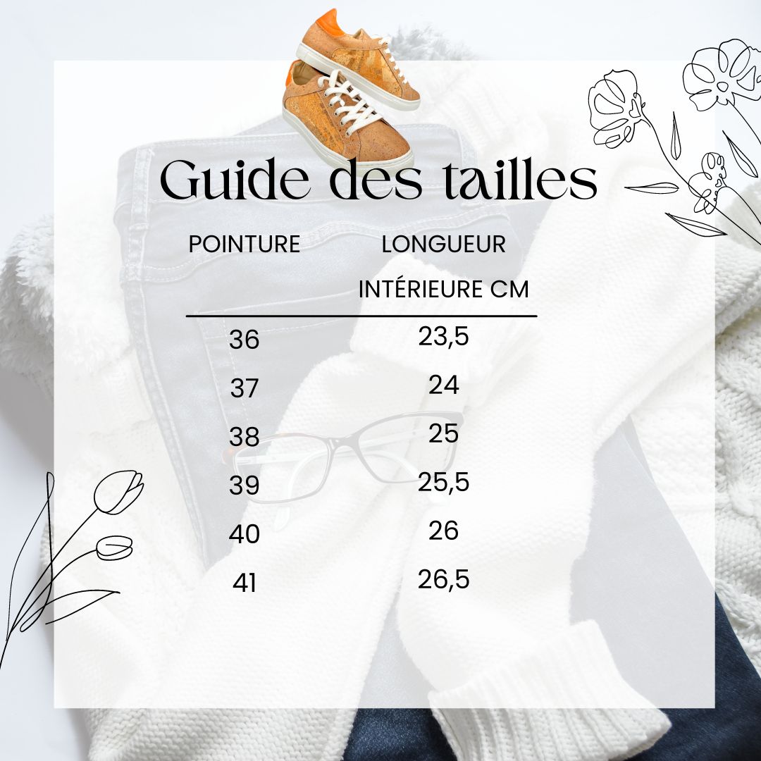 Chaussures en liège "Stella" - Baskets en liège naturel