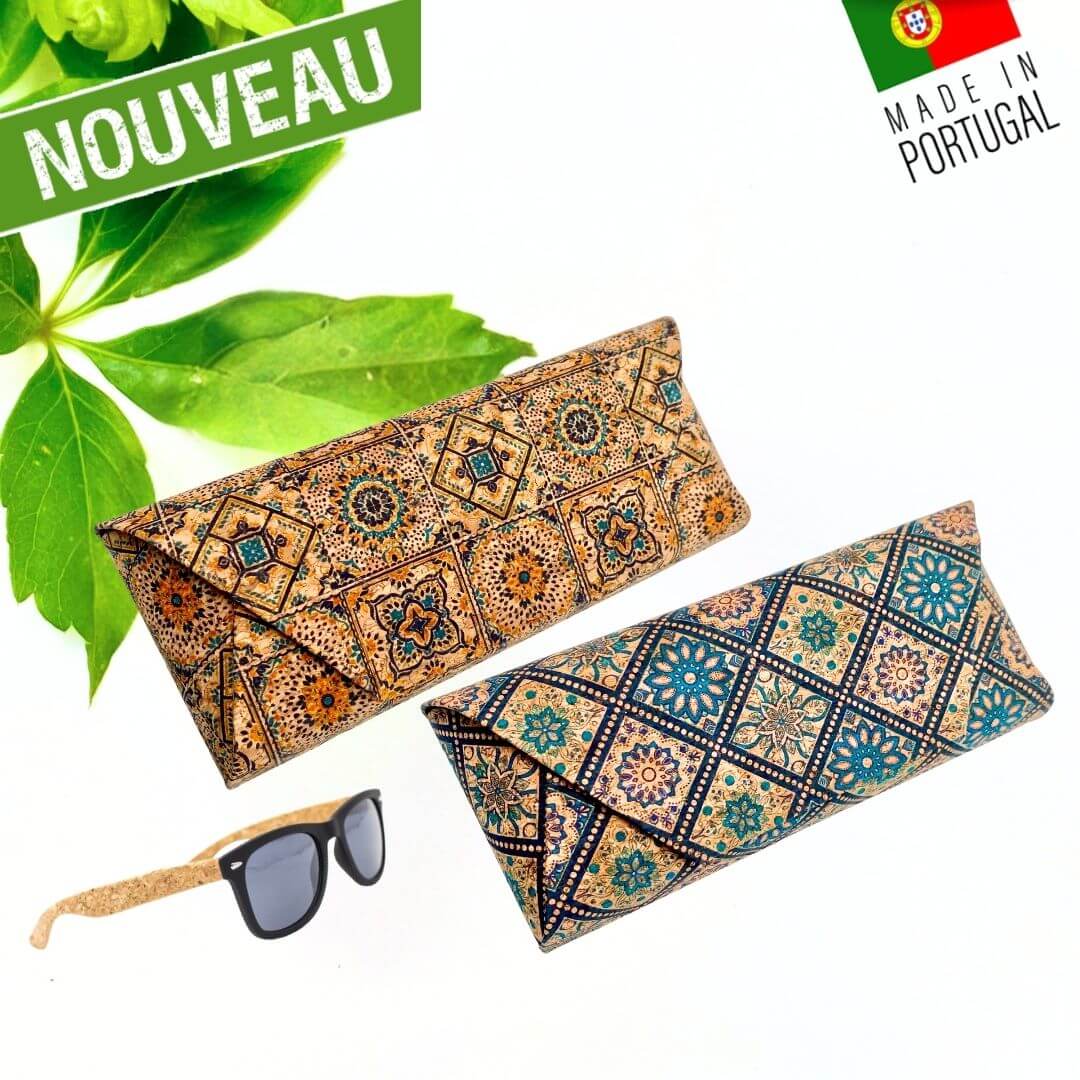 etui lunettes liege portugais motifs azulejos eco responsable