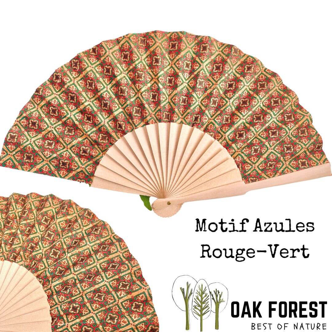 eventail femme vegan - éventail en liège - éventail artisanal - éventail bois - idée cadeau femme - idée cadeau fête des mères - éventail espagnol - eventail fleuri - éventail - ventilation été - éventail pour femme - joli éventail en liège -