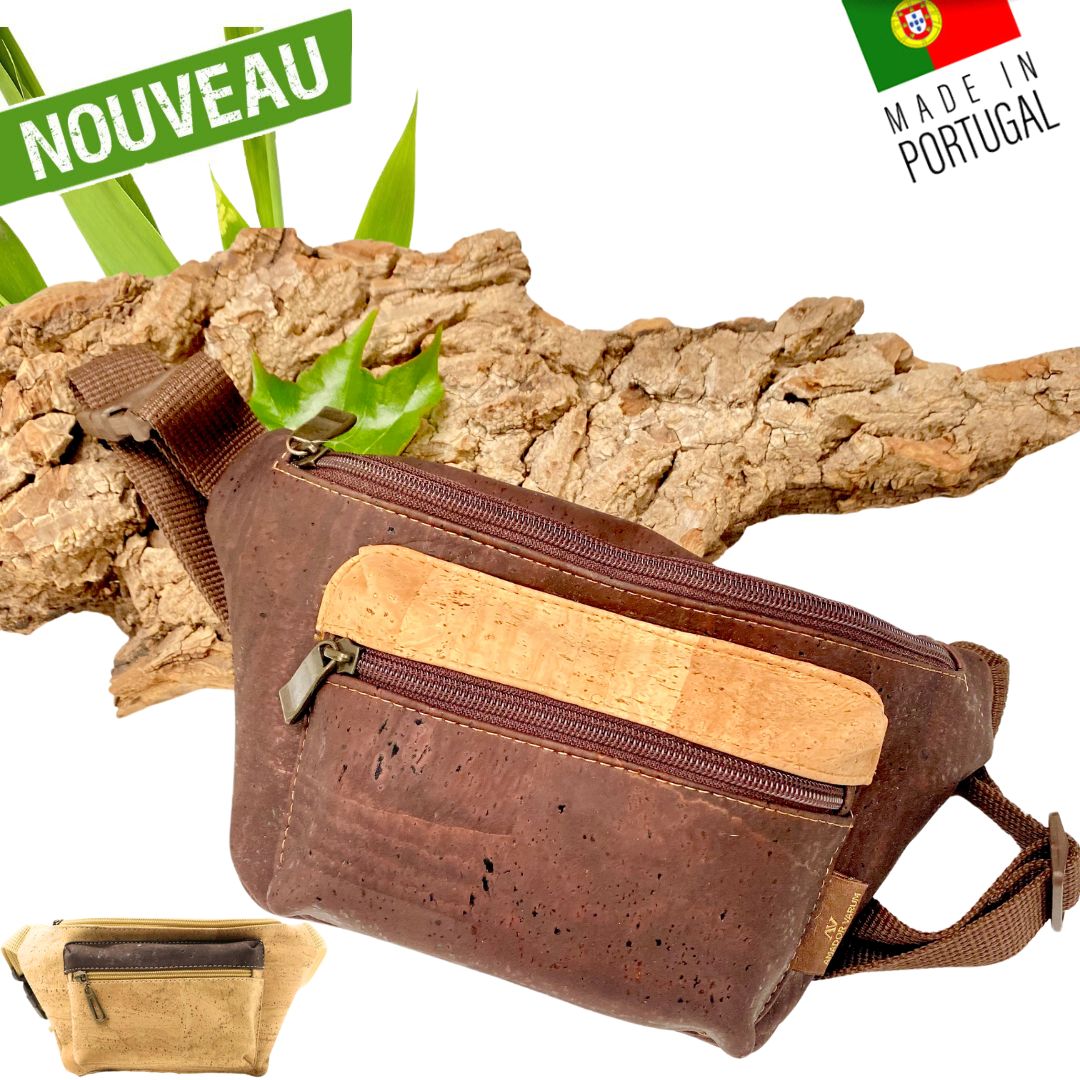 sac banane en liege - sac banane en liège - sac banane homme vegan liege - sac banane femme vegan liège portugal - sac banane vegan - sac banane cuir végétal - sac banane artisanale made in france - sac banane made in Portugal - sac banane cuir de liège