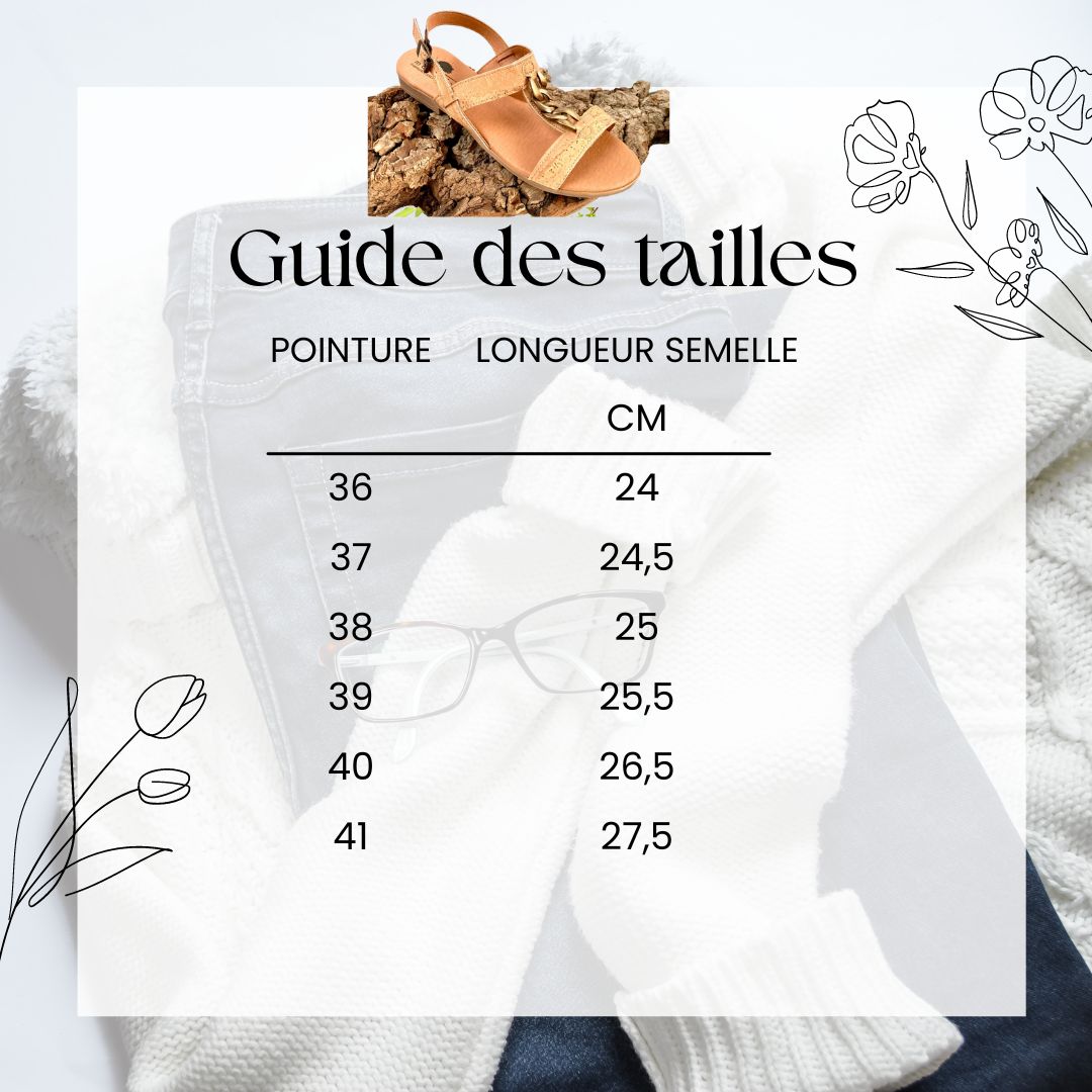 Sandales femme en liège "Roma" - Claquettes en liège naturel