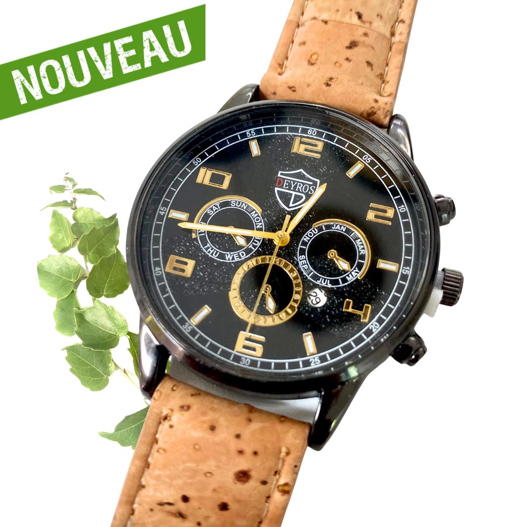 montre liege portugal - montre homme vegan - montre liege homme - montre liege femme - montre femme vegan - montre acajou vegan - montre en bois femme - montre en bois homme - montre en bois mixte - notre cuir végétal - montre made in portugal