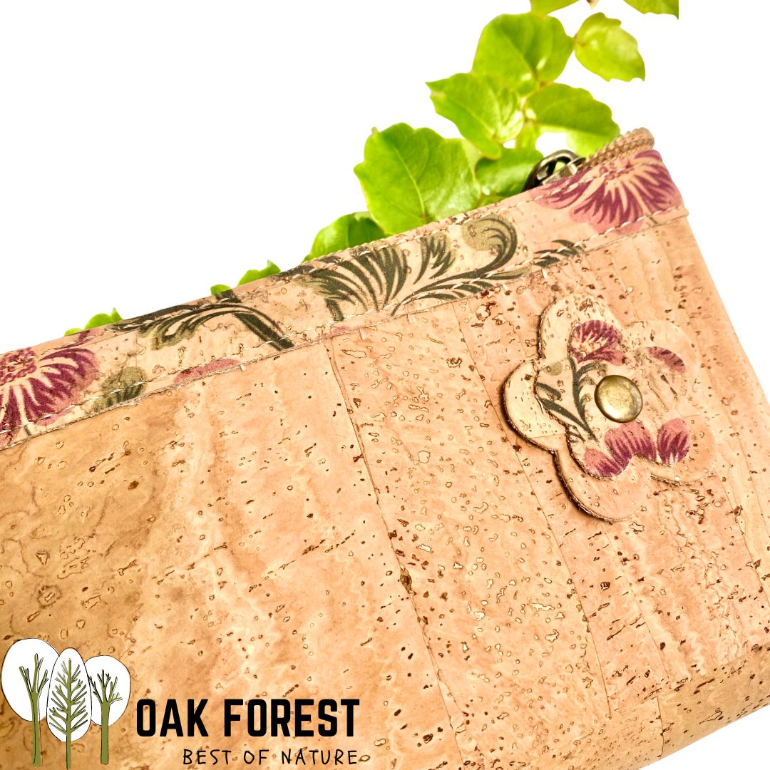 pochette liege - pochette liège - trousse liege vegan - trousse vegan cuir végétal - trousse mandala naturelle - trousse en liège - trousse cuir Vegan - pochette vegan liege - AZULES PORTUGAIS