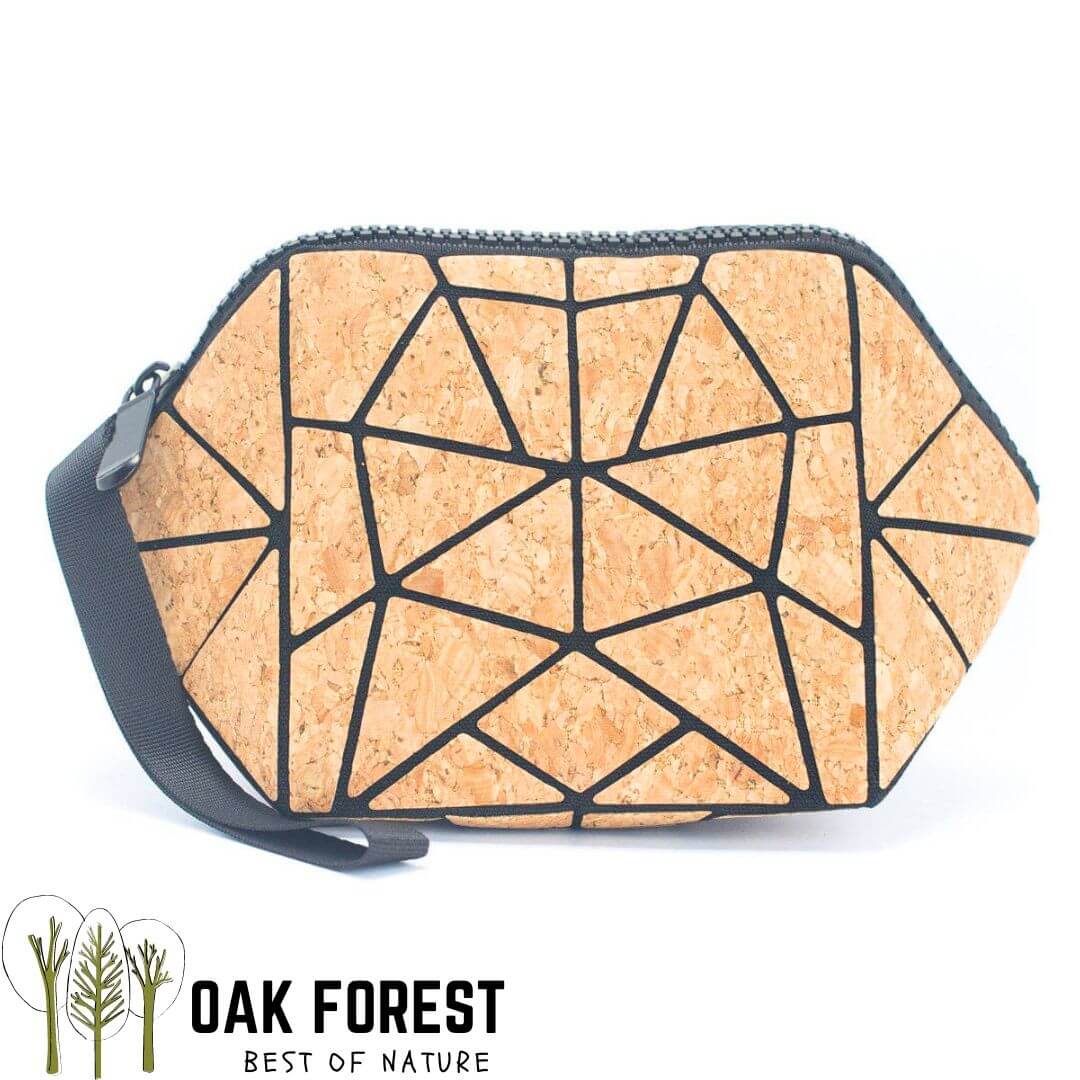 trousse de rangement - trousse à maquillage - trousse écolier - pochette femme moderne - pochette liege vegan - pochette en liège - pochette ne liege portugal - pochette de rangement polyvalente - pochette origami - pochette naturelle en cuir végétal - idée cadeau femme vegan - pochette noire de rangement - porte monnaie vegan en liege - porte monnaie - trousse de voyage -