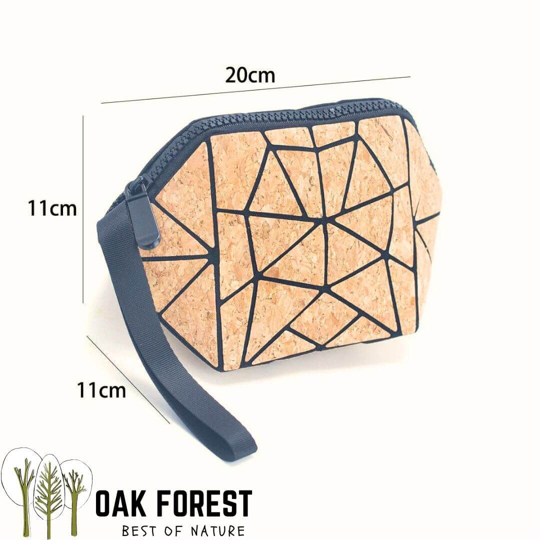 trousse de rangement - trousse à maquillage - trousse écolier - pochette femme moderne - pochette liege vegan - pochette en liège - pochette ne liege portugal - pochette de rangement polyvalente - pochette origami - pochette naturelle en cuir végétal - idée cadeau femme vegan - pochette noire de rangement - porte monnaie vegan en liege - porte monnaie - trousse de voyage -