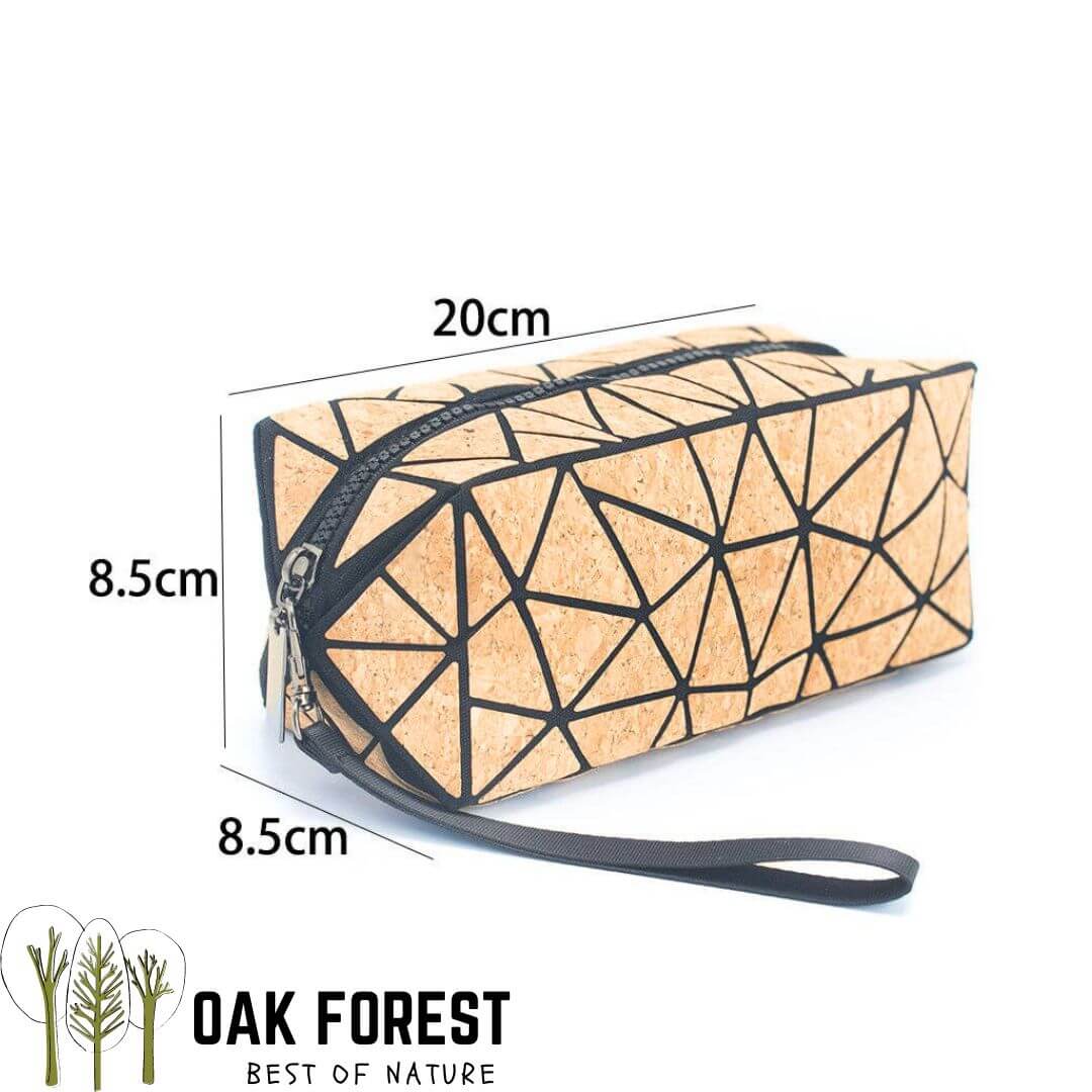 trousse de rangement - trousse à maquillage - trousse écolier - pochette femme moderne - pochette liege vegan - pochette en liège - pochette ne liege portugal - pochette de rangement polyvalente - pochette origami - pochette naturelle en cuir végétal - idée cadeau femme vegan - pochette noire de rangement - porte monnaie vegan en liege - porte monnaie - trousse de voyage -