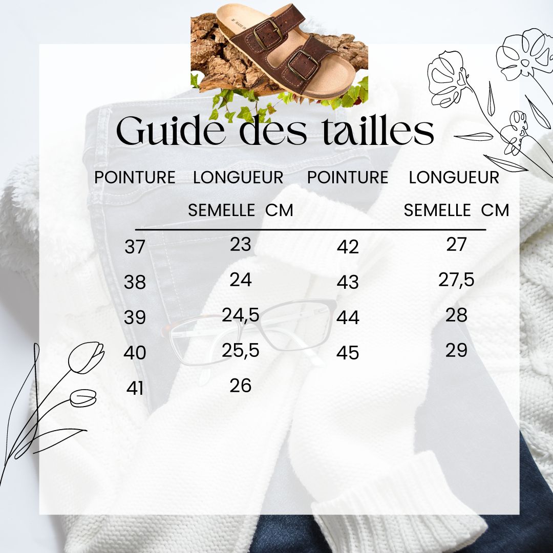 Sandales Homme en liège "Birk Marron" - Claquettes en liège naturel