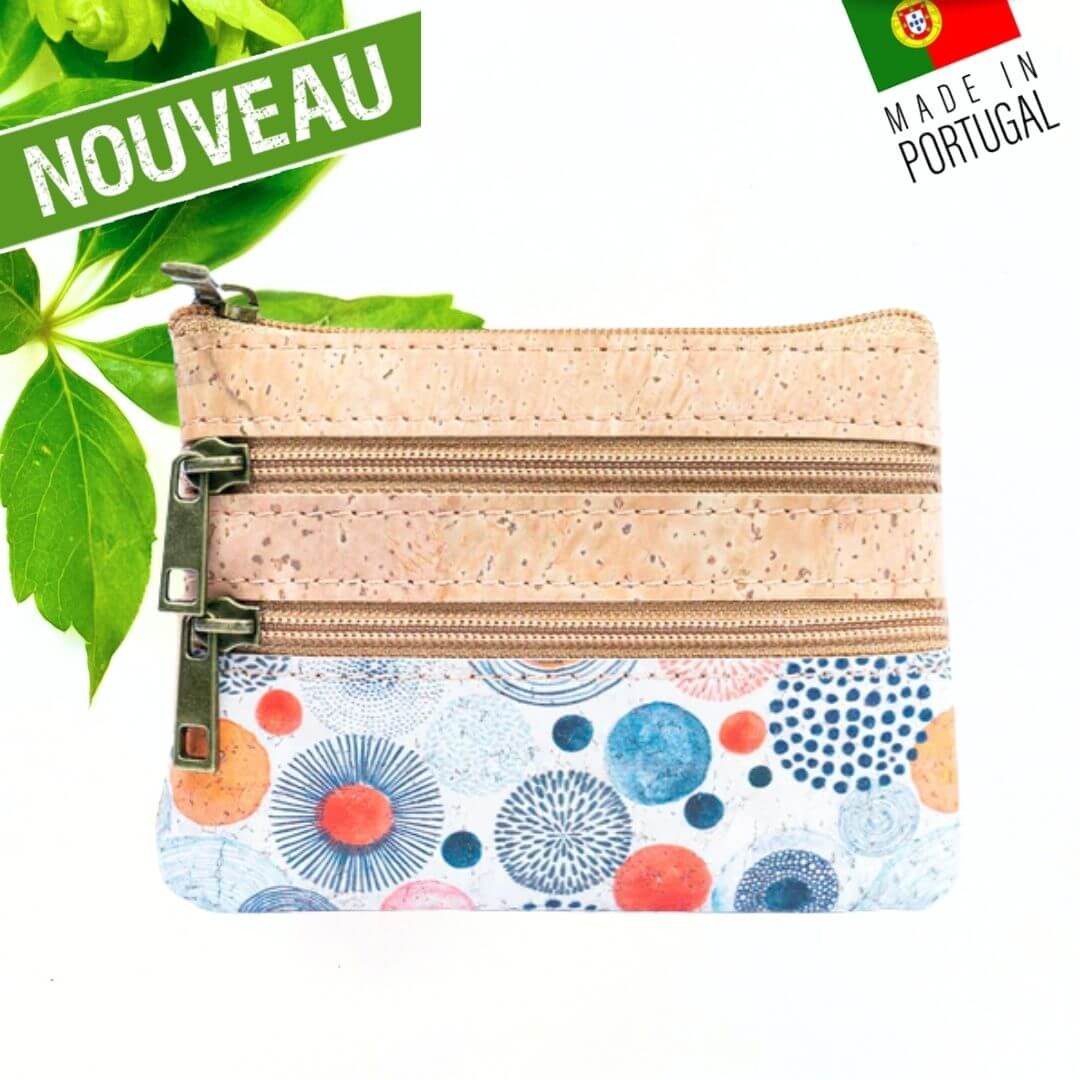 porte monnaie en liège bubble pour femme vegan