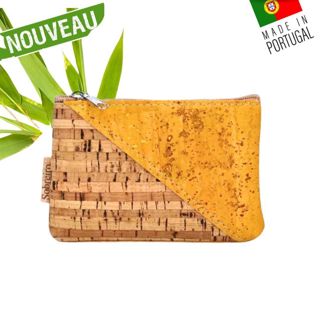 porte monnaie liege portugal - porte monnaie liège Portugal - Porte-monnaie en liège - porte-monnaie en liege - porte monnaie femme - port monnaie fleuri femme - porte monnaie femme vegan - porte monnaie cuir végétal - porte monnaie vegan flower - idée cadeaux femme - pochette en liège vegan - trousse en liège vegan - made in portugal - made in France - porte monnaie jaune - porte monnaie homme - porte monnaie vegan jaune