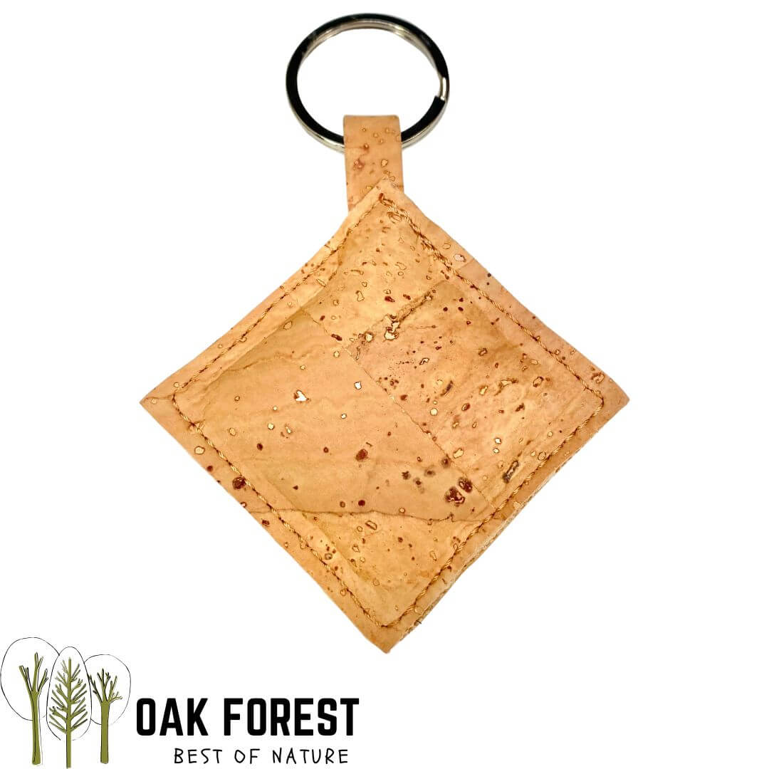 Porte clé en liege vegan "Brodé"