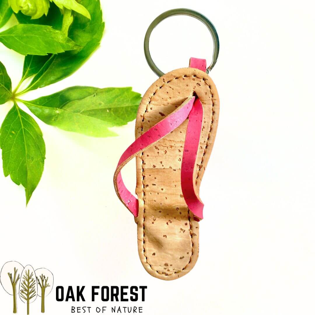 porte clé hawaïana - porte clé liège - fête des mères - fêtes des grands-mères - porte clé Flip flop - coeur rouge - idée cadeau maman - saint Valentin idée cadeau - coeur en liège portugal - porte clé original - preuve d'amour - porte clé tong - porte clé vacances