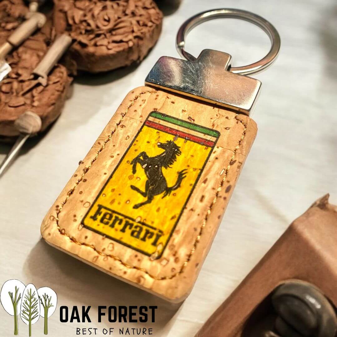 porte-clé portugal - porte-clé liege vegan - porte-clé fleurs - porte clés voiture - Ferrari - Bugatti - Porte clé Ferrari - accessoires Ferrari - Formule 1