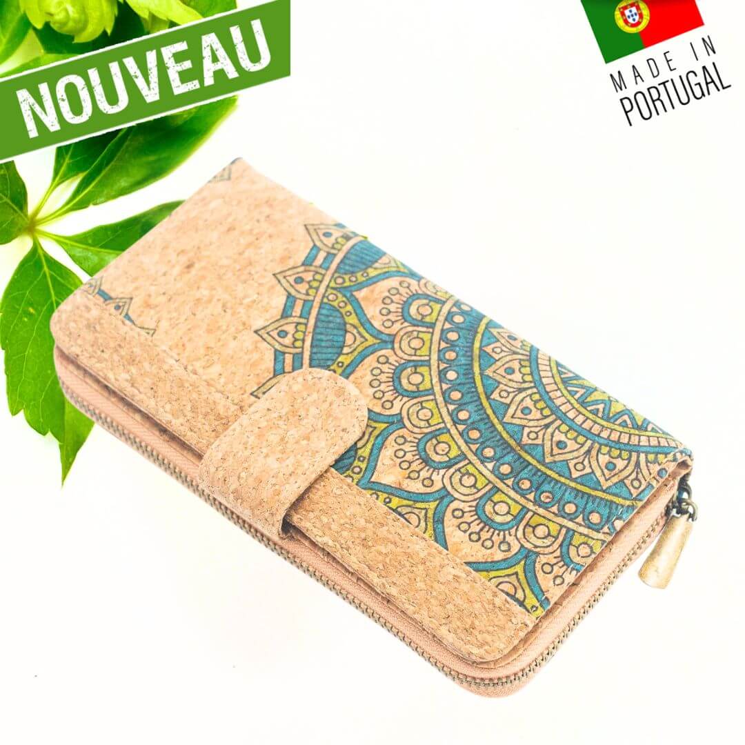 portefeuille liège portugal - portefeuille en liège femme - portefeuille vegan en liège - portefeuille vegan grand format - portefeuille géométrique - idée cadeau - portefeuille femme dépliant liege - portefeuille femme original - portefeuille ecoresponsable femme