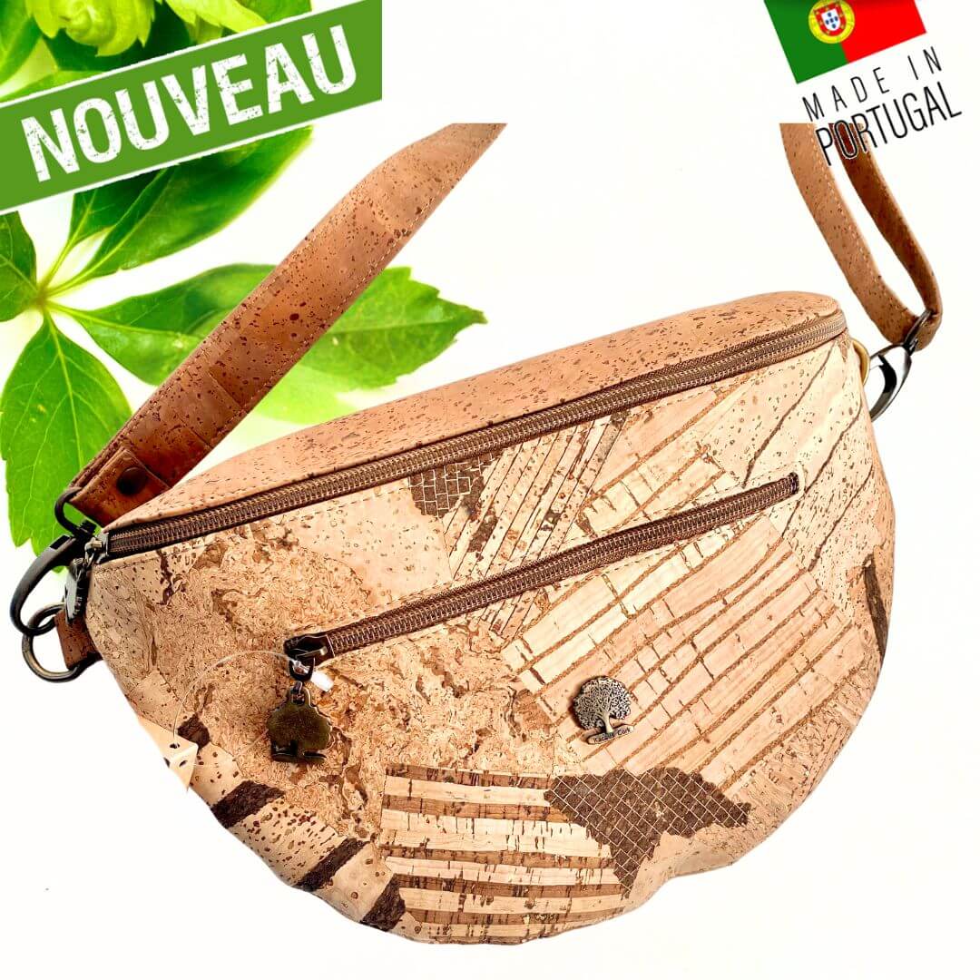 sac banane en liege - sac banane en liège - sac banane homme vegan liege - sac banane femme vegan liège portugal - sac banane vegan - sac banane cuir végétal - sac banane artisanale made in france - sac banane made in Portugal - sac banane cuir de liège - Montado - Sac montado - sac liege montado - sac banane montado