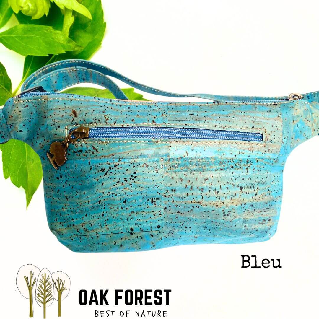 Sac Banane en liege "Zebra Marron, Kaki ou Bleu" - sac liège