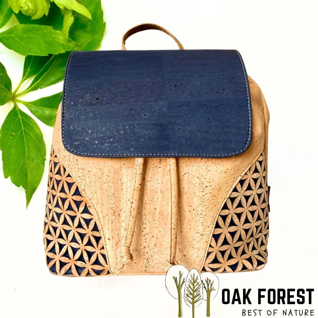 sac à dos liège vegan bleu marine portugal