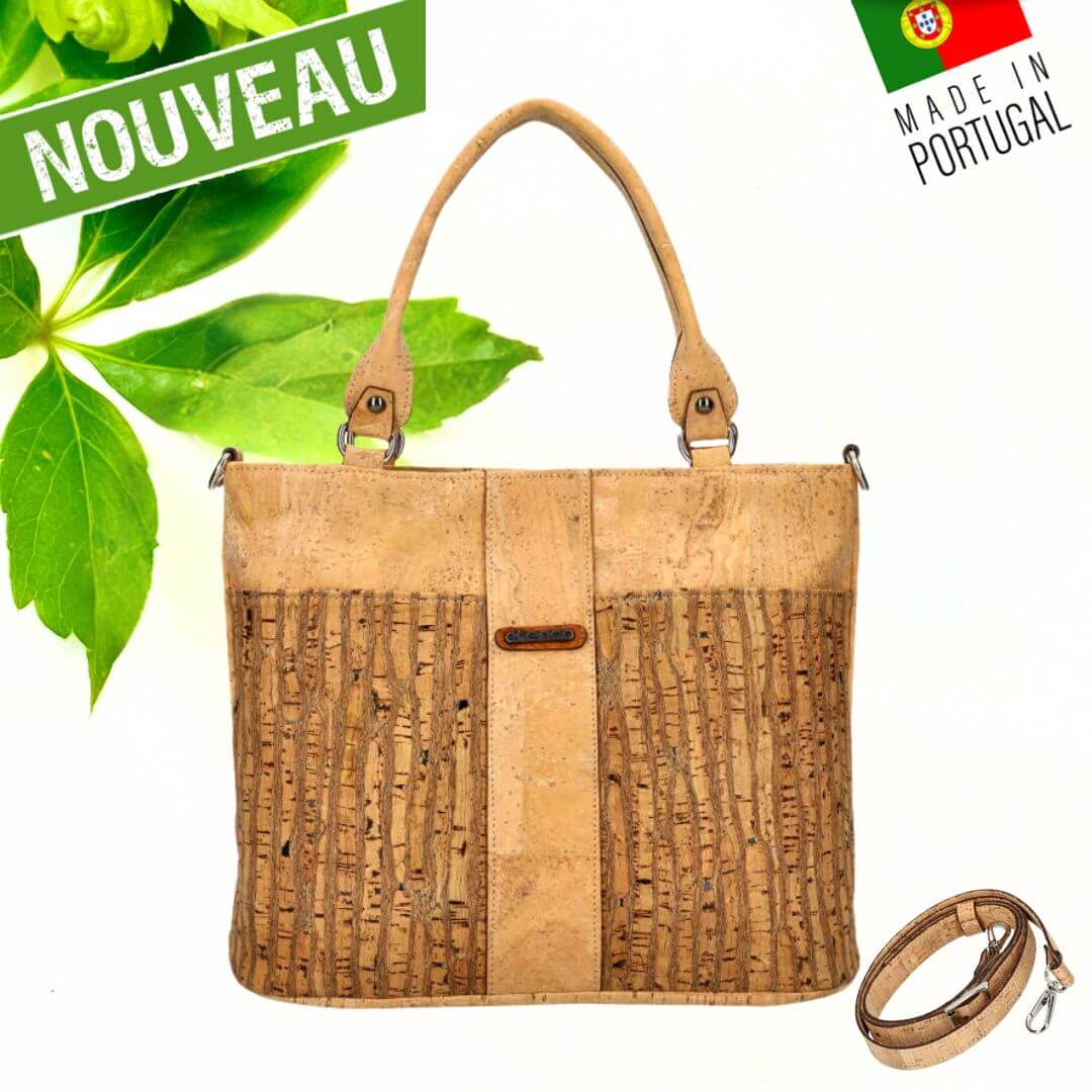 sac liege portugal - sac à main femme vegan - sac liège vegan made in france - sac made in France - sac artisanal haut de gamme - joli sac liège femme - idée cadeaux femme - sac en liege végétal - sac cuir végétal - sac liege portugal - sac femme vegan léger - sac léger femme - sac chic en liège - sac habillé en liège - sac liege original