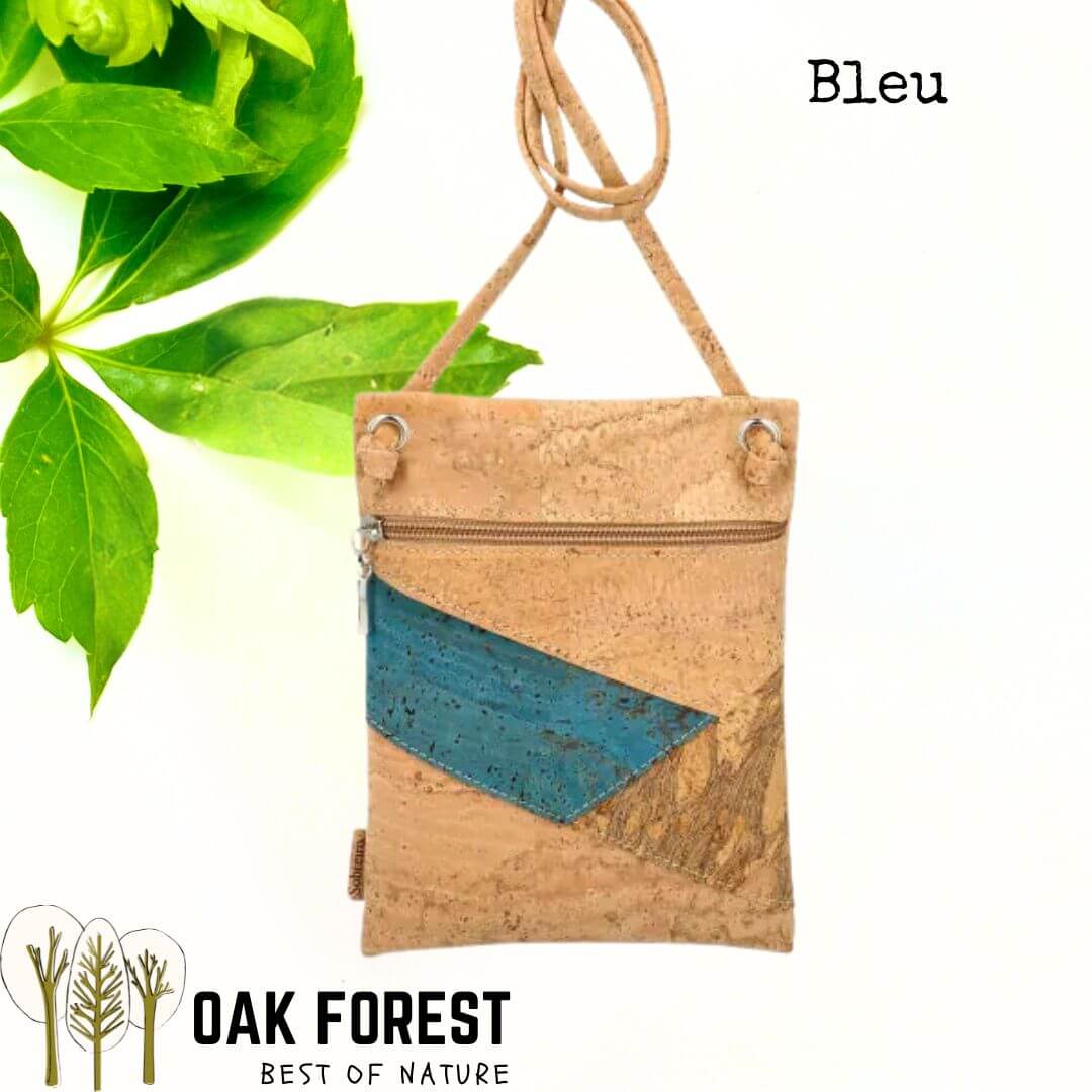 pochette vegan en liege - sac bandouliere liege - sac femme vegan - sac bandoulière en liège - sac liege portugal - pochette légère en liege - pochette cuir végétal - sac bandouliere femme vegan - petit sac léger - petit sac végétal - cuir vegan - pochette en liège