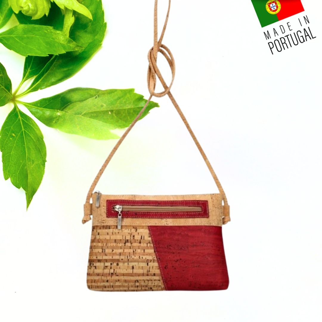 sac bandoulière femme en liège bordeaux léger et pratique