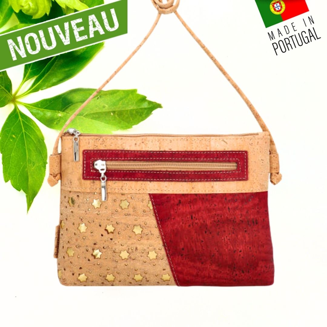 sac bandouliere vegan - sac bleu vegan -sac en liege - sac liege - sac liège - sac en liège portugal - petit sac bandouliere femme vegan - sac cuir végétal - sac cuir vegan - petit sac femme été - sac léger jeune fille - sac bleu fillette - sac à main fillette - sac rouge vegan - sac artisanal portugal - sac fait main France