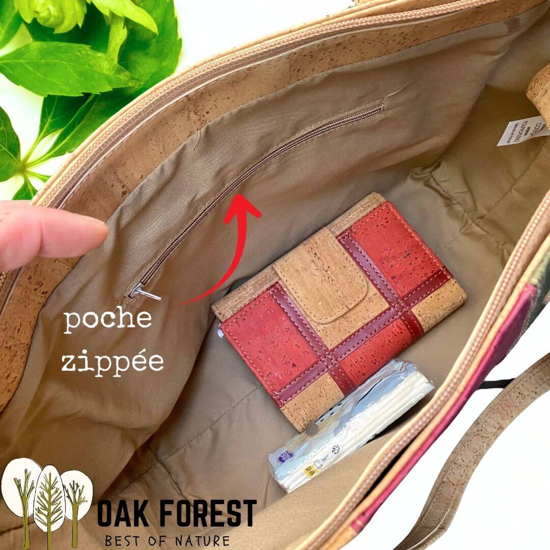 Intérieur du sac Paleta avec poche zippée et grand compartiment principal