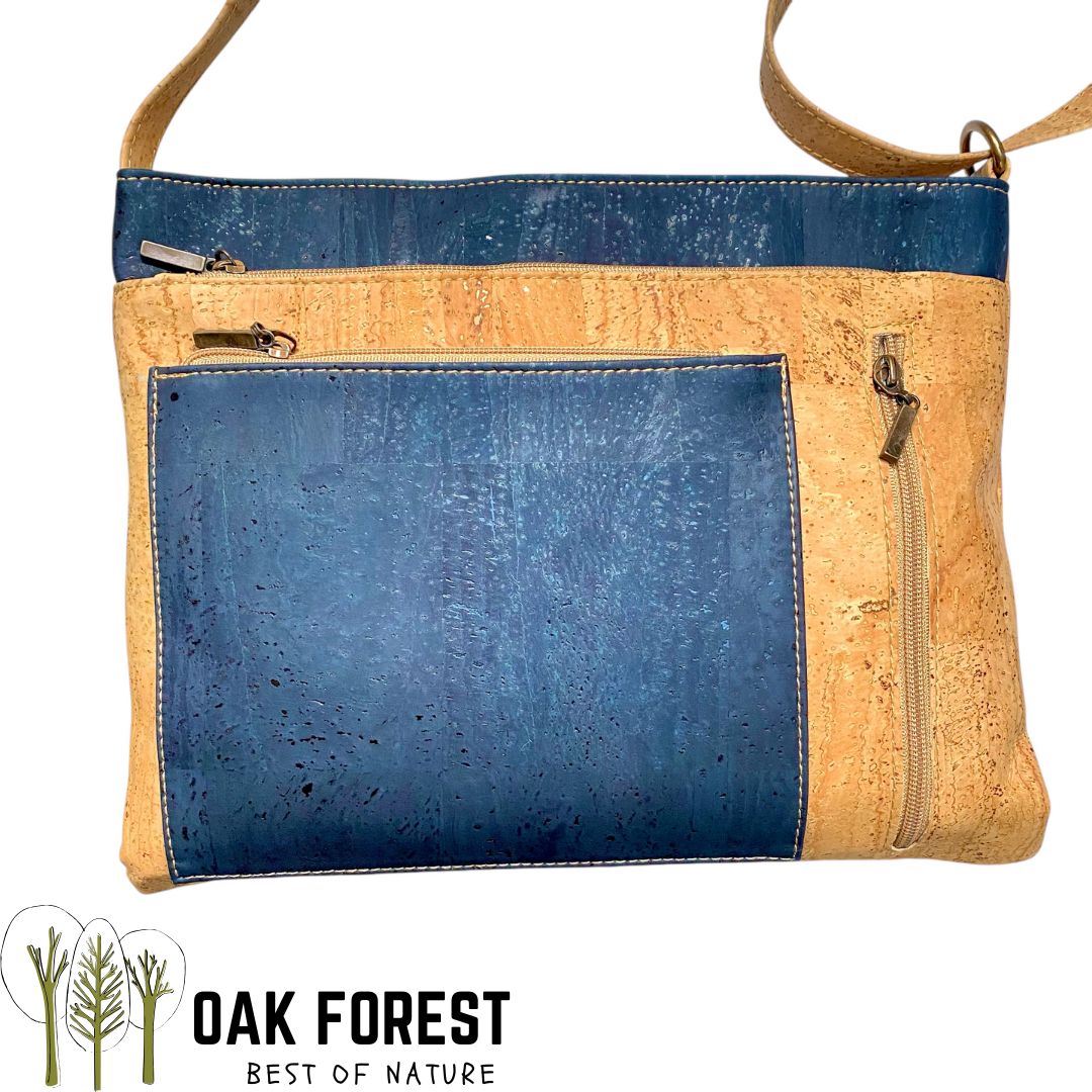 Sac bandoulière artisanal en liège "Cascade"- Sac en liege Vegan