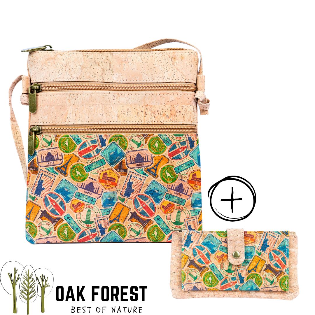 Sac bandoulière en liège "Voyage"- Sac en liege Vegan