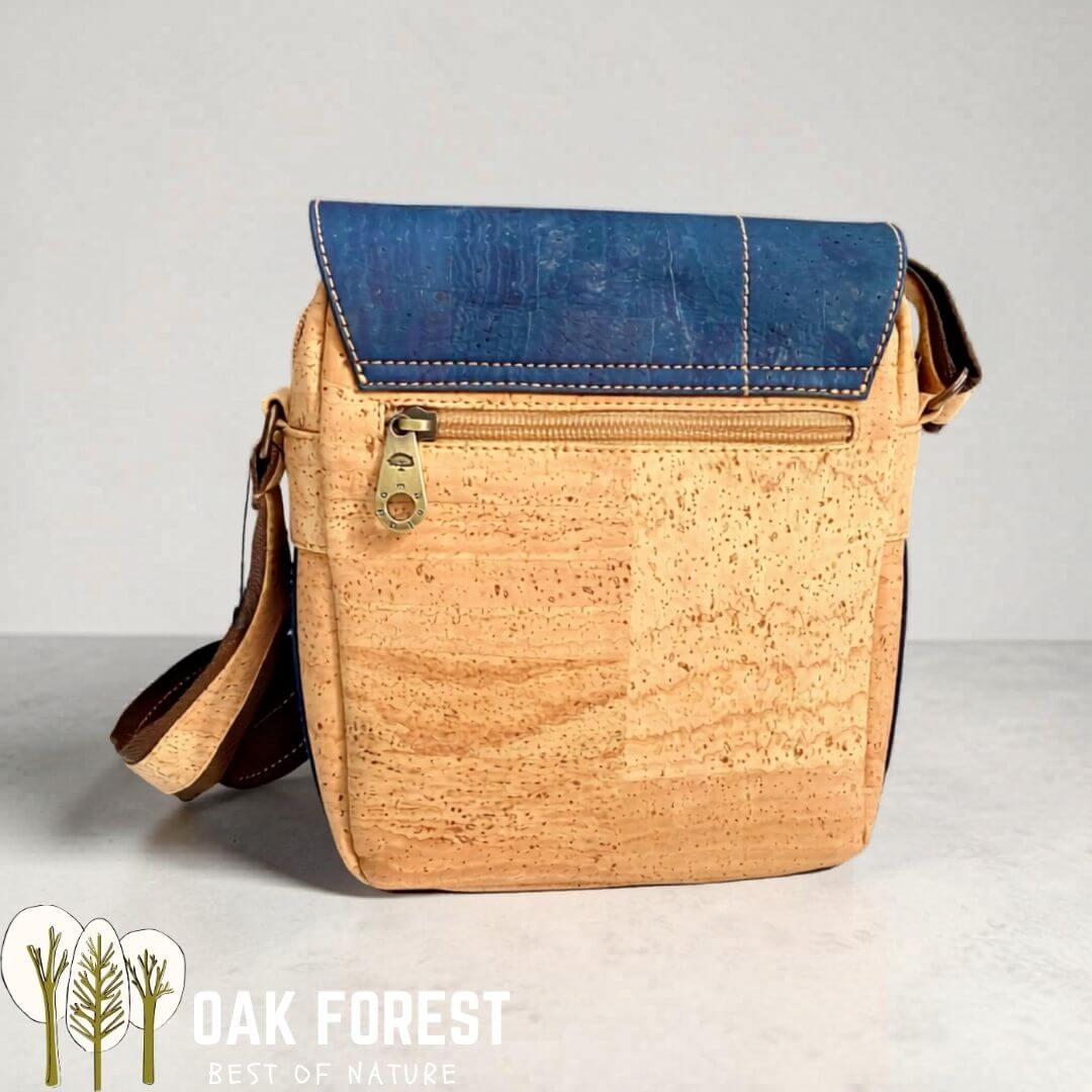 Sacoche Navigator en liège, vue arrière avec poche plaquée