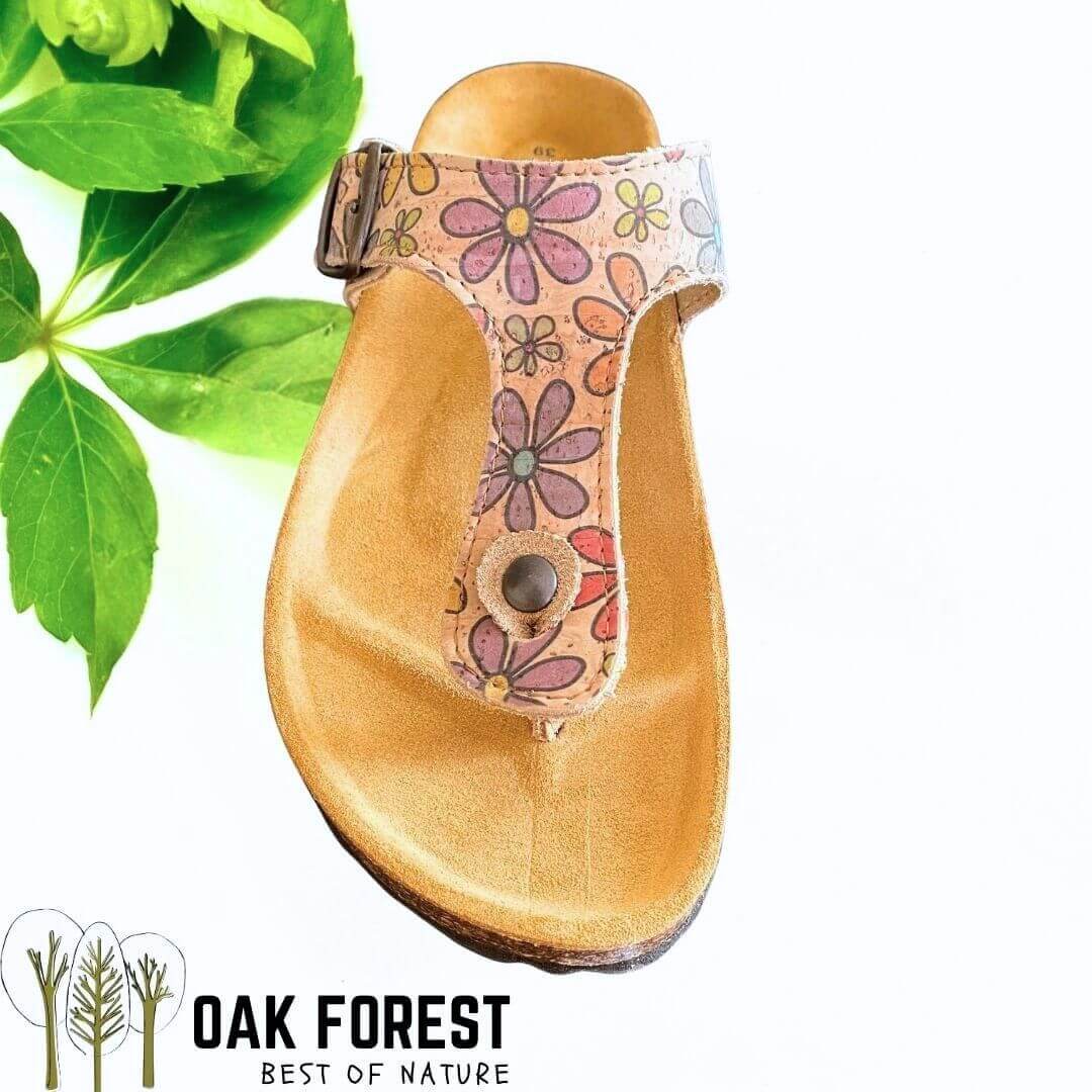 Sandales en liège "Birk Flower Power" - Tongs ergonomique motif floral