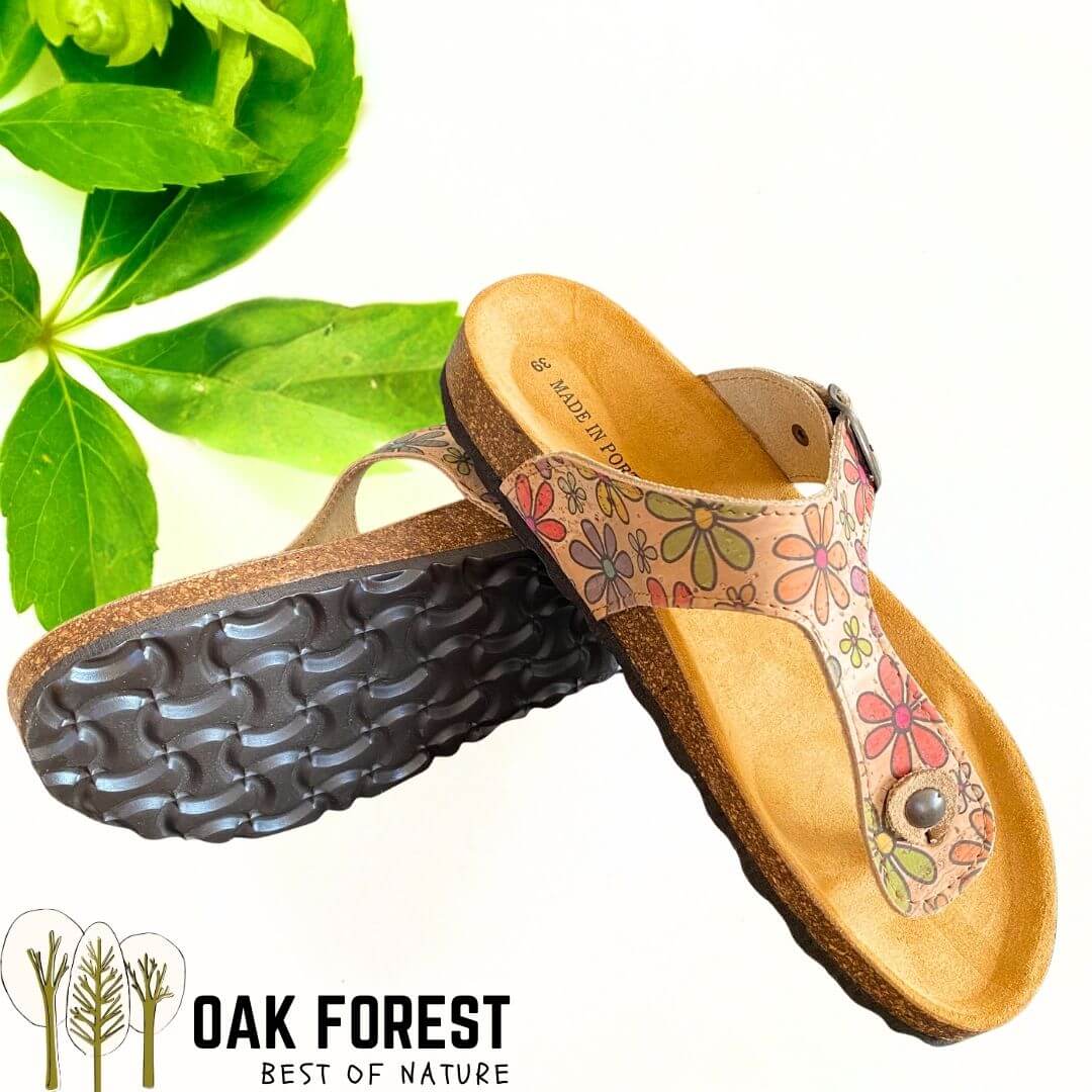 Paire de sandales ergonomique en liège Birk Flower Power motif fleurs