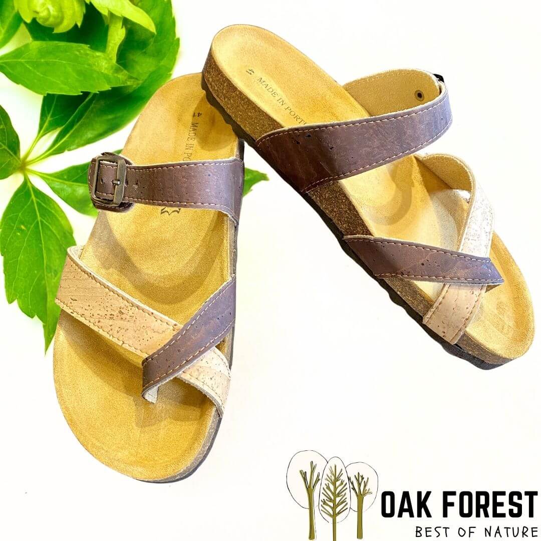 Semelle ergonomique en liège et lit de pied en cuir véritable pour un confort optimal - Birkenstock en liège portugais - Sandale en liège ergonomique
